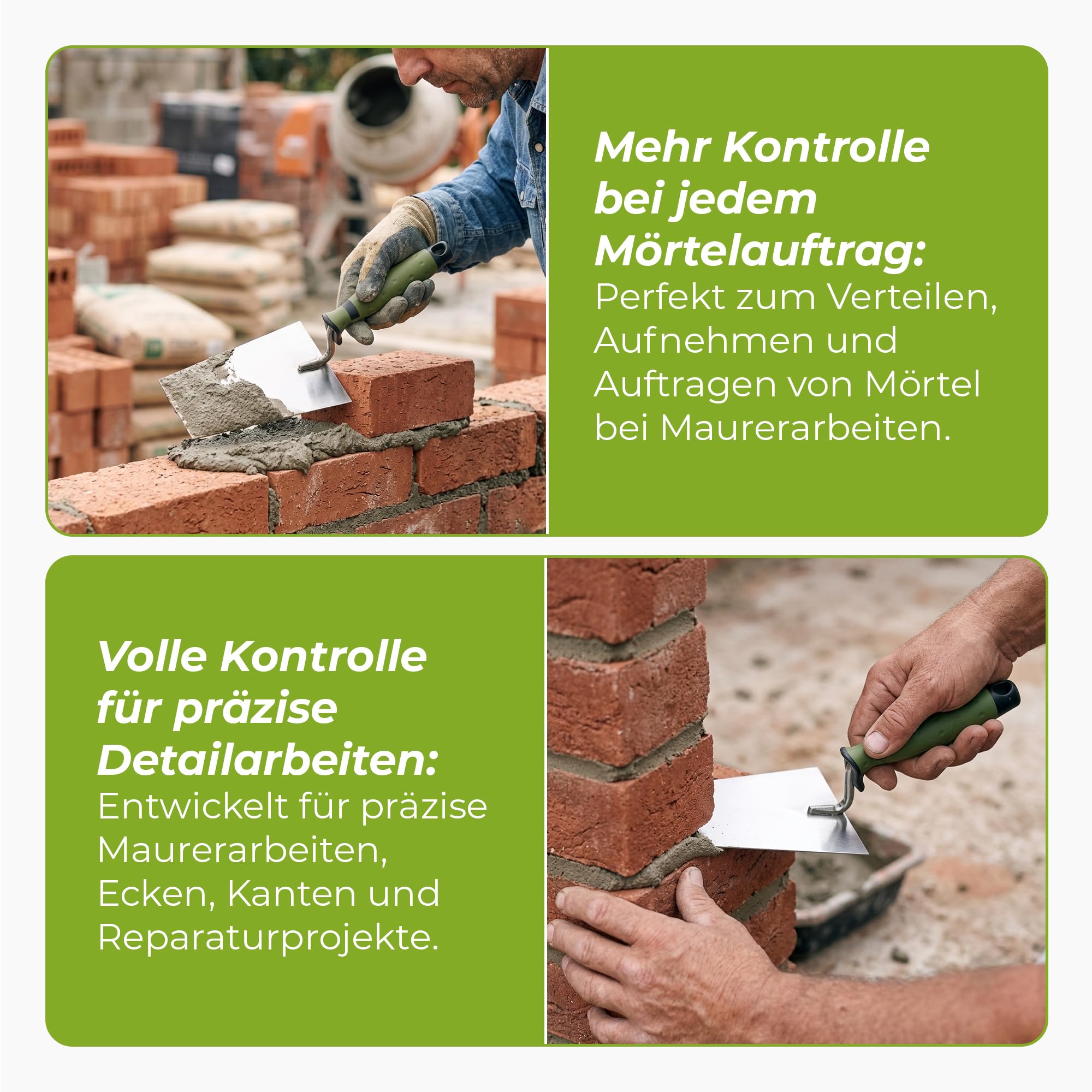 Colorus Profi Maurerkellen Set - Maurer Werkzeug 7 tlg rostfrei Edelstahl | Putzkelle Maurerkellen Set | Maurerwerkzeug Maurerkelle Gipserspachtel Gipserkellen Verputzer Werkzeug Set Maurer