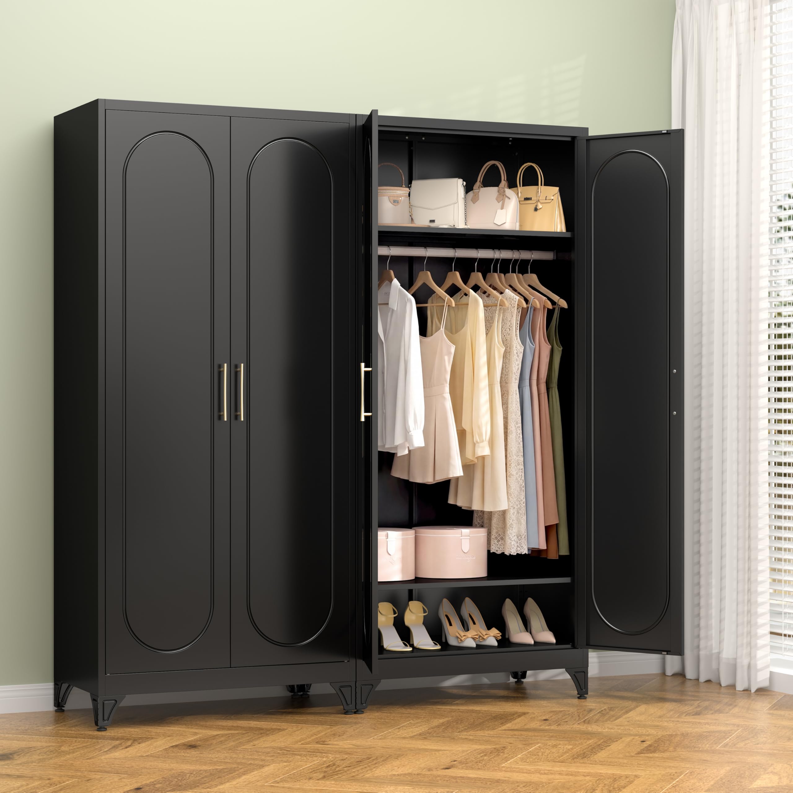 Polup 71" Metal Wardrobe