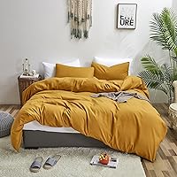 Vista 107 de Luxlovery - Juego de edredón azul neblina, tamaño matrimonial, minimalista, azul polvoriento, edredones de algodón suaves y transpirables, azul