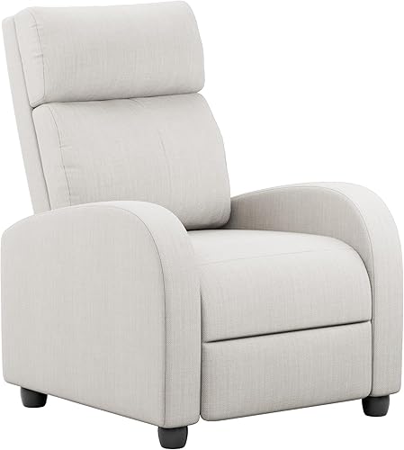 Vista 13 de Homall - Silla reclinable acolchada de cuero sintético para sala de estar, sofá reclinable moderno, asiento de club y teatro en casa Beige