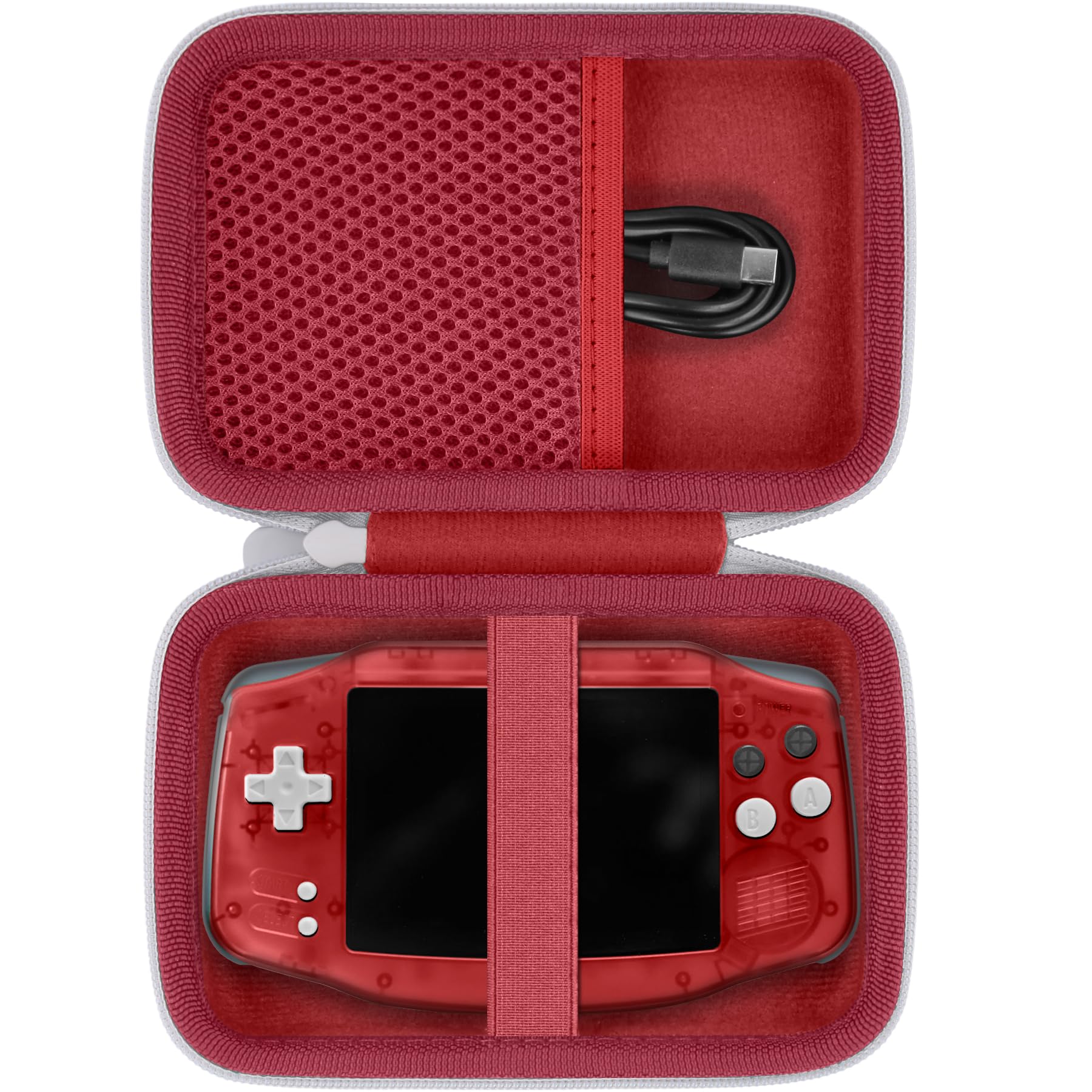 khanka Hard Travel Case Replacement for Anbernic RG34XX Handheld Game Console,Case Only. (Red)