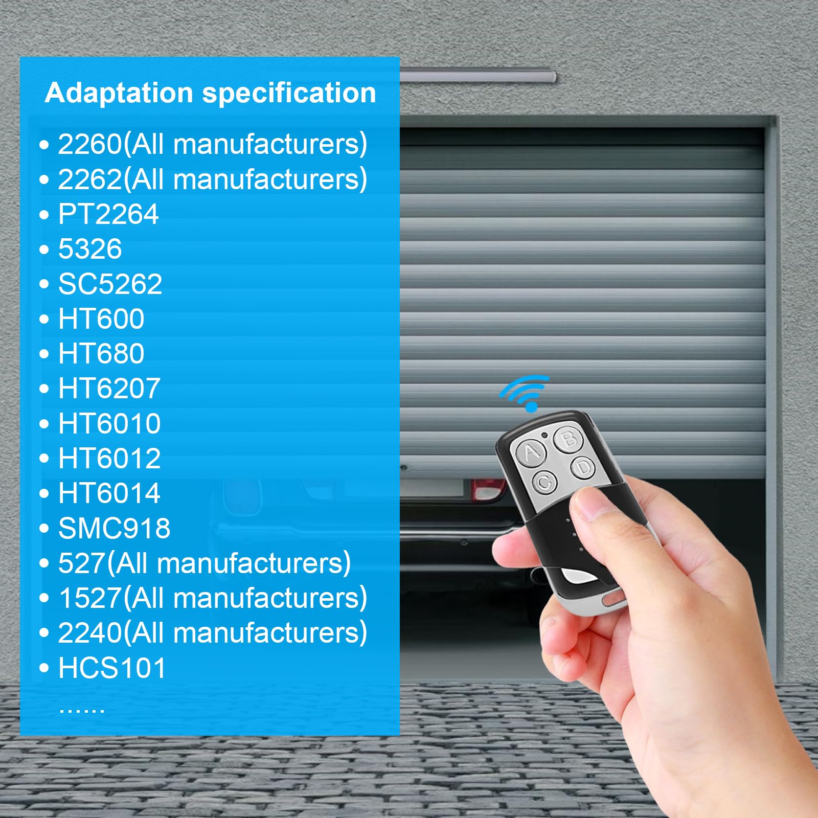 5 Stück 433 MHz Universal Fernbedienung - Garagentoröffner Mit 4 Tasten