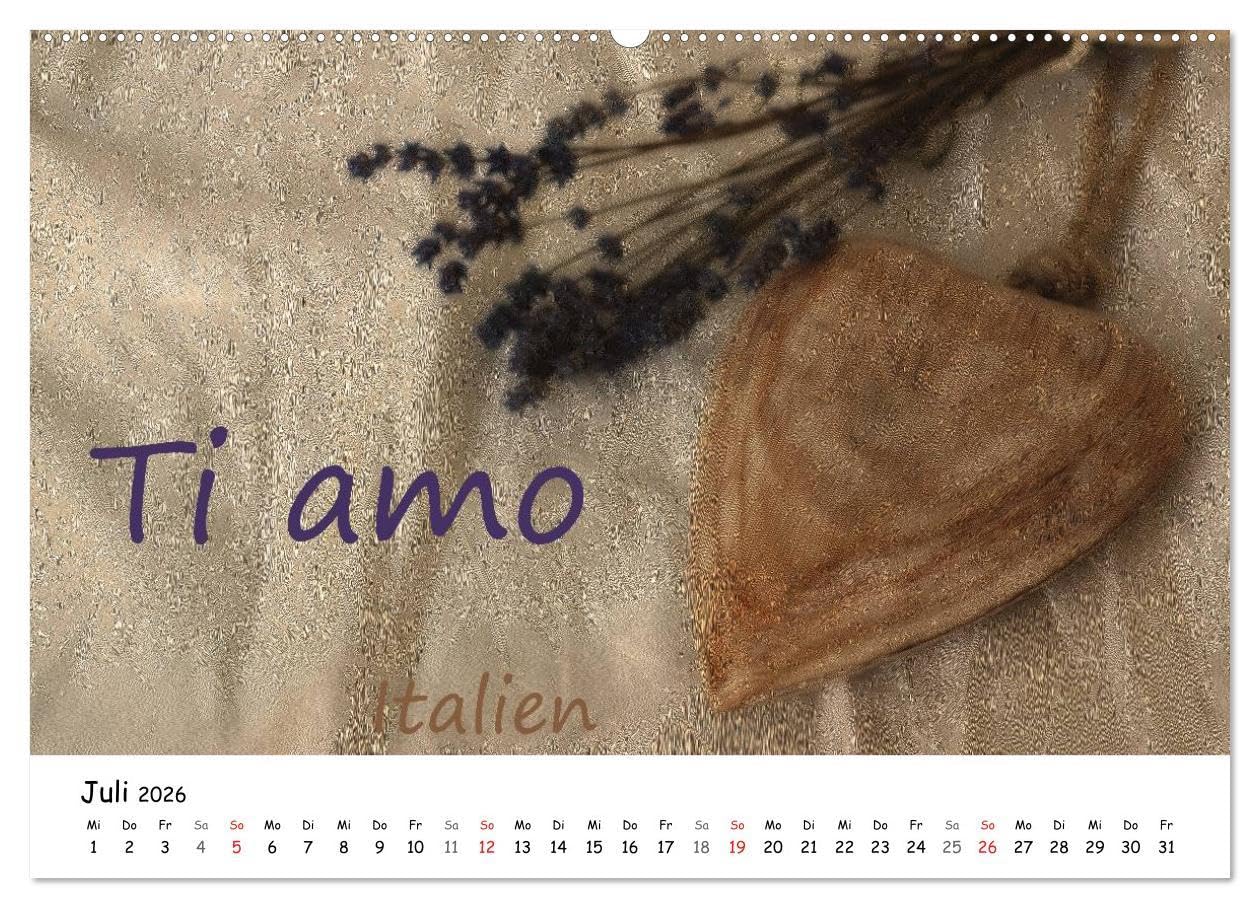 Ich liebe Dich (Wandkalender 2026 DIN A2 quer), CALVENDO Monatskalender: Ich liebe Dich - In den verschiedensten Sprachen der Welt unterlegt mit ... stimmungsvollen Bildern (CALVENDO Natur)