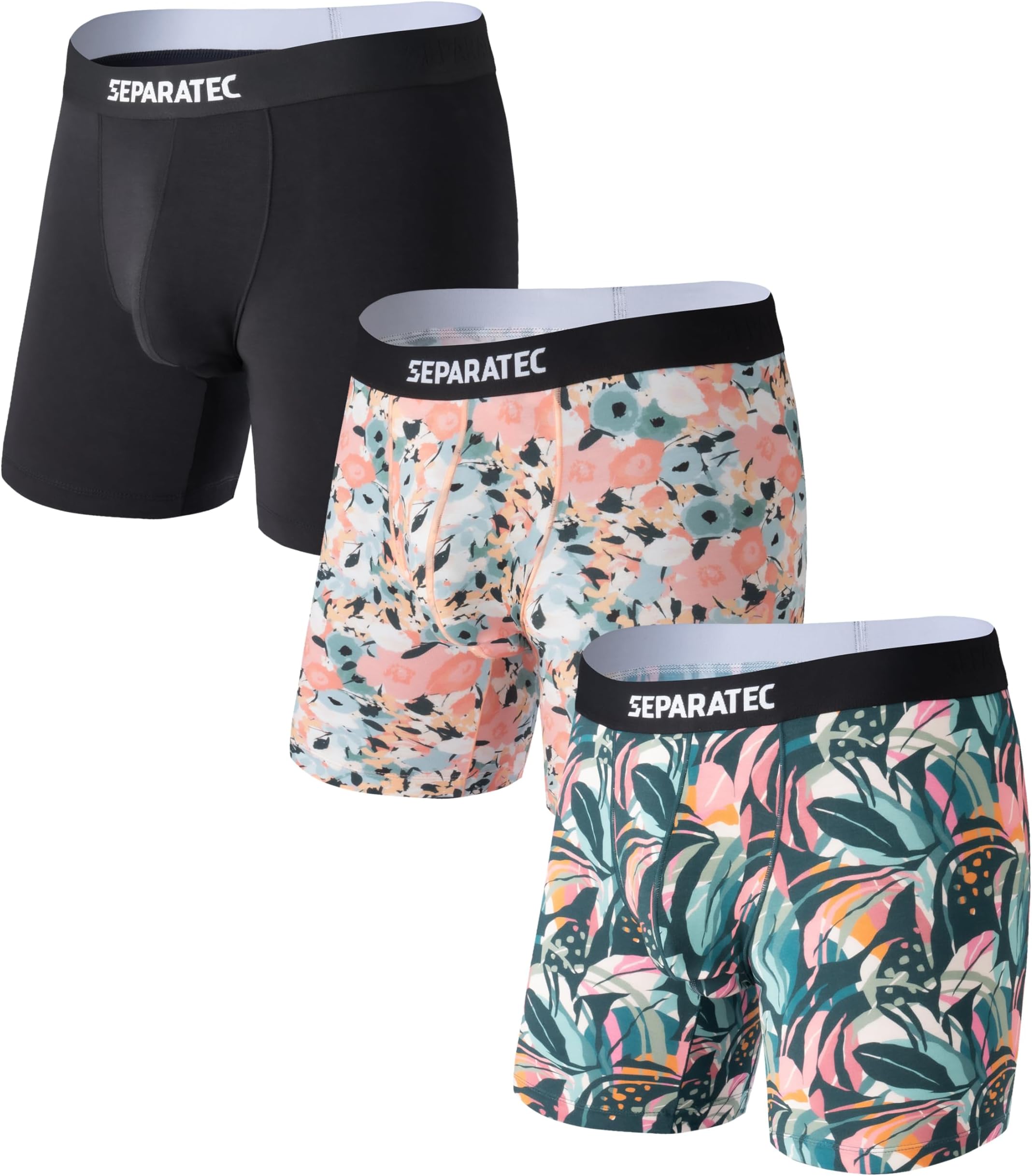 SeparatecMens Underwear with Pouch Moisture Wicking Dual Pouch Boxer Briefs Breathable Cool Rayon from Bamboo Underwear Men