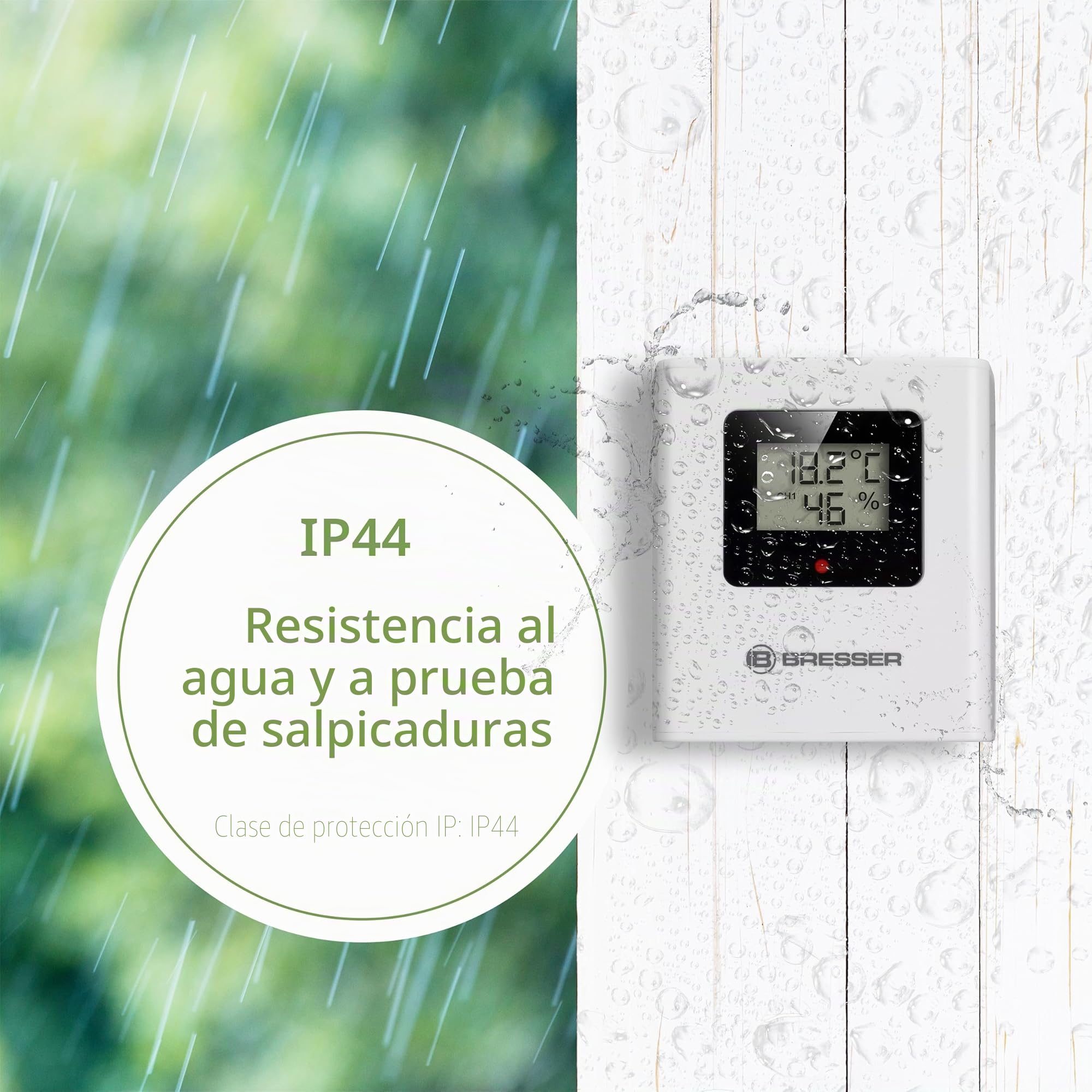 Bresser TERMÓMETRO/HIGRÓMETRO QUADRO NLX 3 SENSORE, Negro