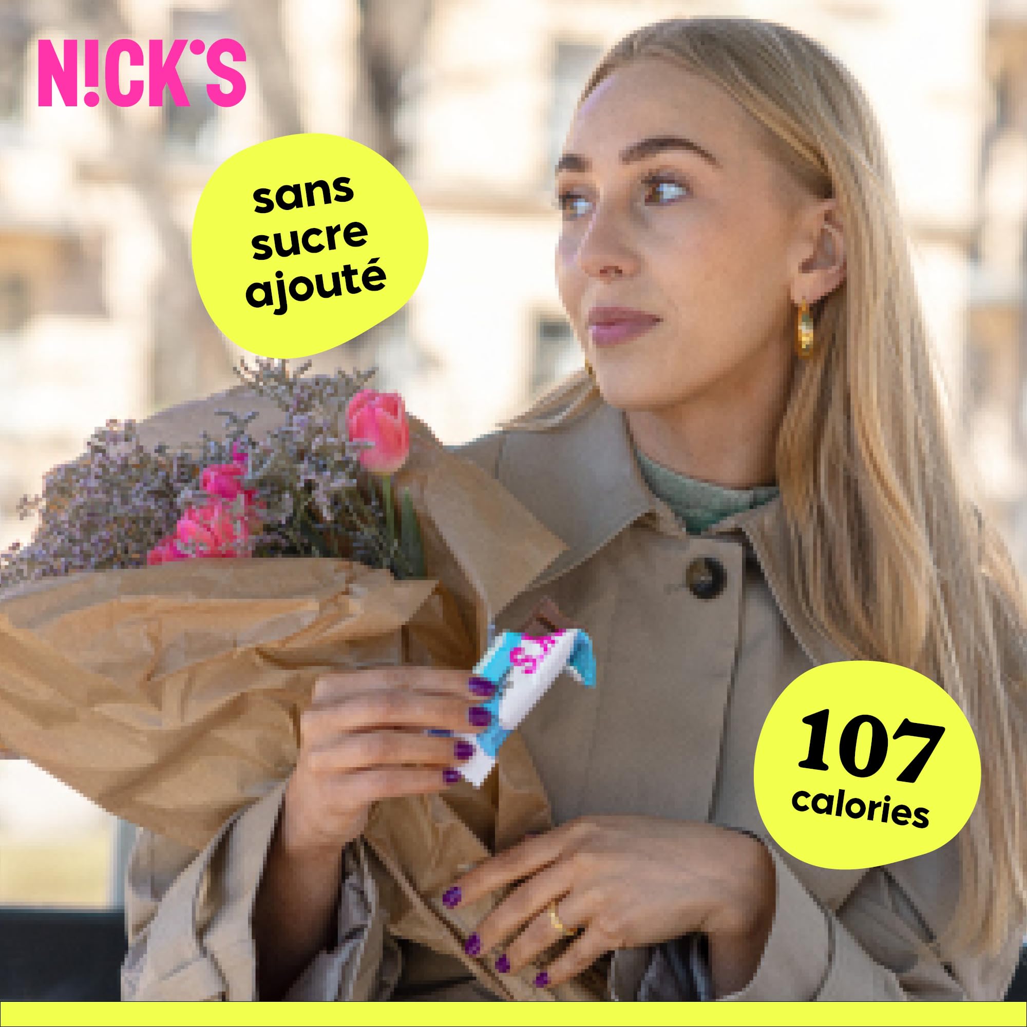NICKS Barre Keto Chocolat Noir Sans Sucre Ajouté, Vegan, Sans Gluten, Sans Huile De Palme, Low carb |107 kcal,1g Net carbs (15 x 25g)