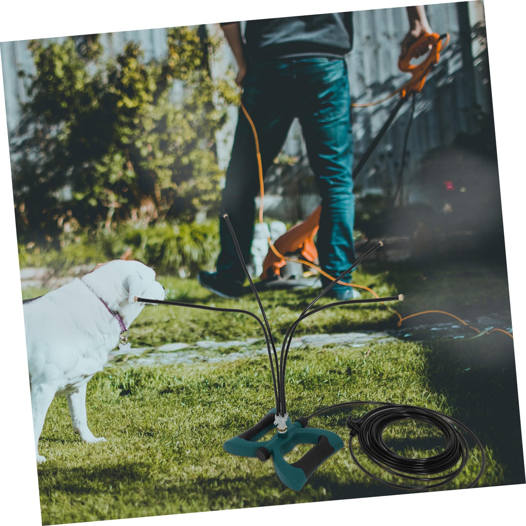 VICASKY Standnebelgerät Terrassen Nebelsystem Gartensprüher Verstellbare Sprühdüsen Langlebiges Sprühnebel Kühlsystem für Garten Außenbereiche Staubunterdrückung Tragbar