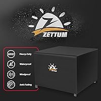Vista 3 de Zettum Cubierta para Fogata Cuadrada de 28 Pulgadas - Cubierta para Fogata al Aire Libre Resistente e Impermeable, Cubierta para Mesa de Fuego