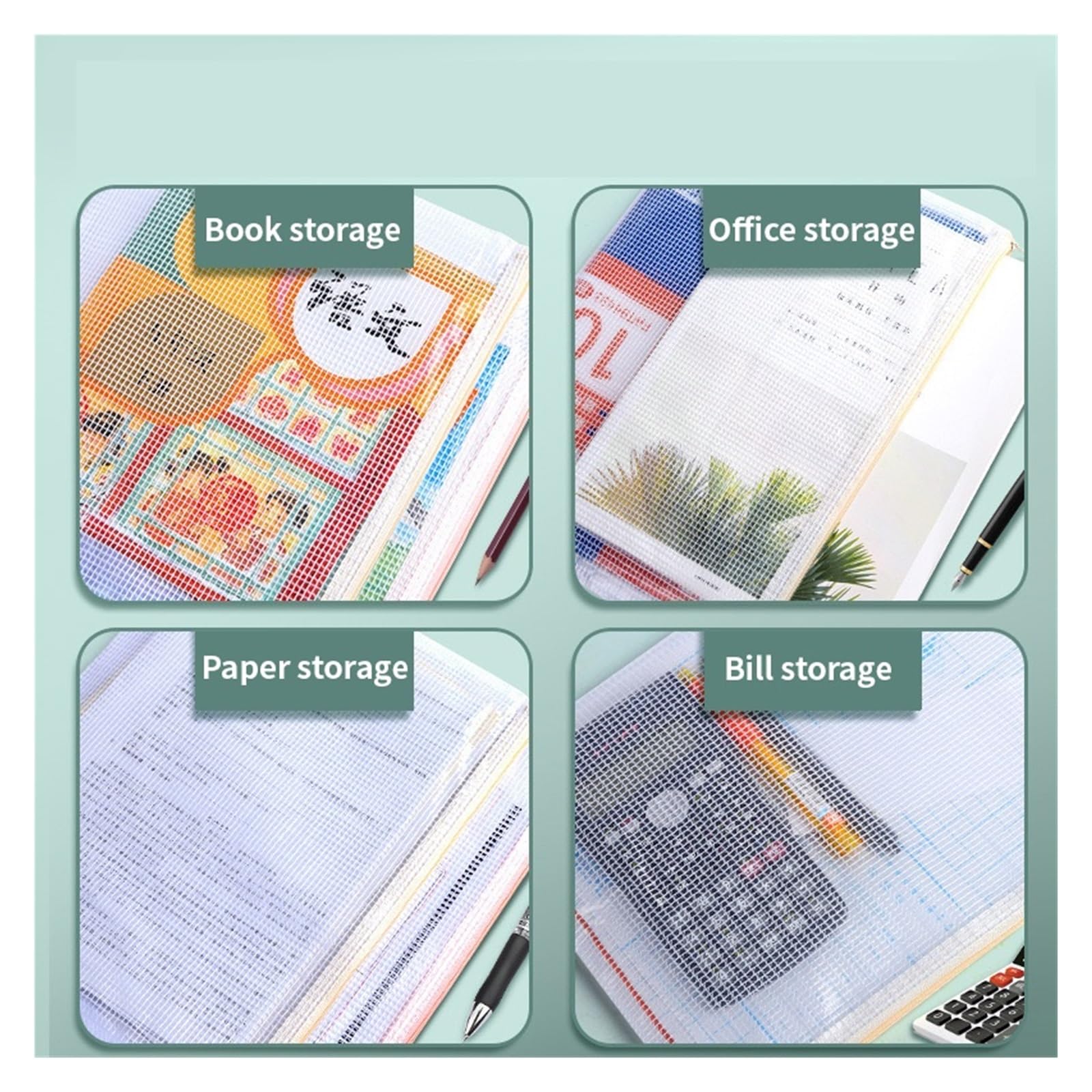 Cartelline Trasparenti Borsa con cerniera A4 A5 Sacchetti in plastica for organizzare borse Borse da viaggio trasparenti impermeabili Materiale scolastico for ufficio Documenti(A5 30pcs)