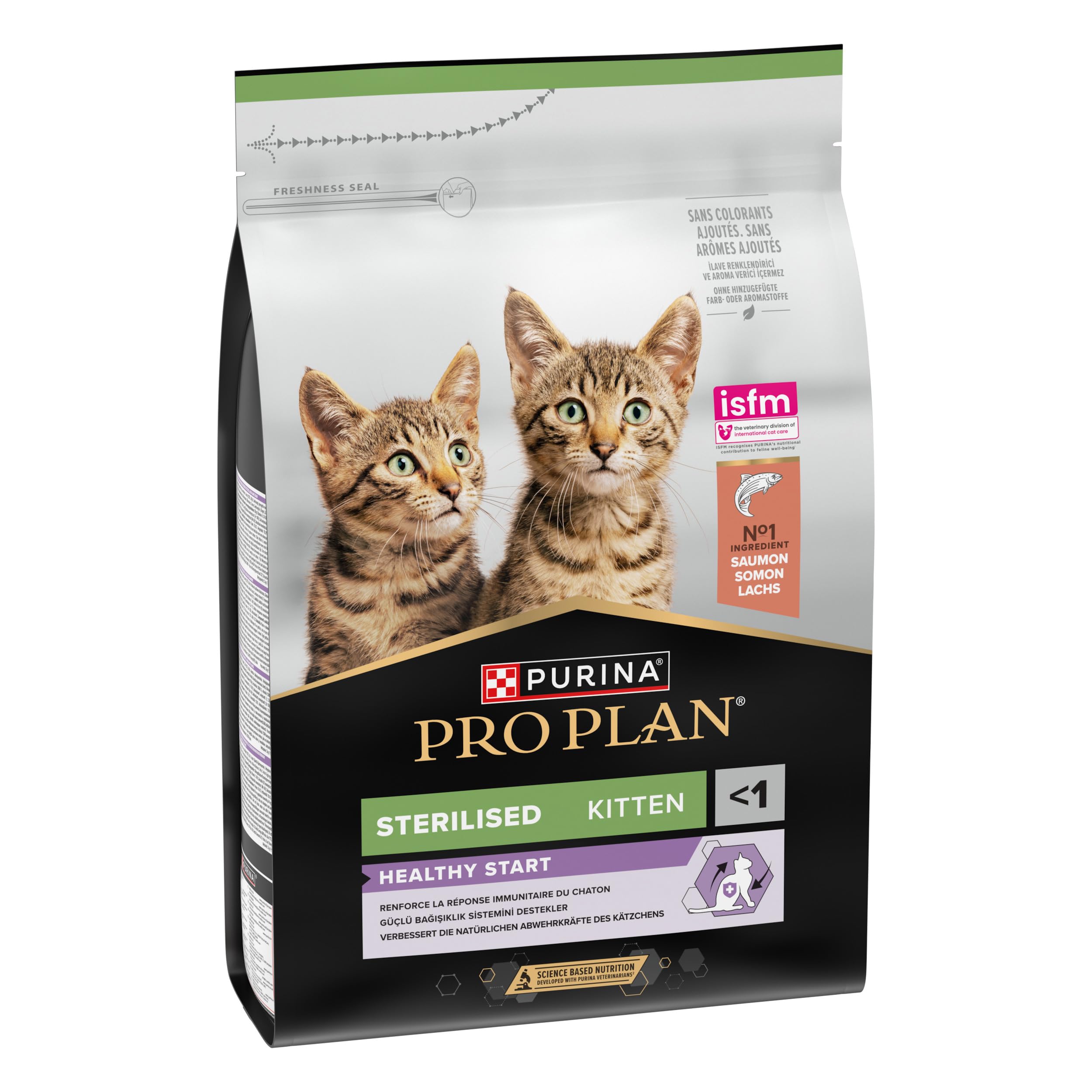 Pro Plan Sterilised Kitten, Katzenfutter trocken, reich an Lachs, 4er Pack (4 x 3kg)