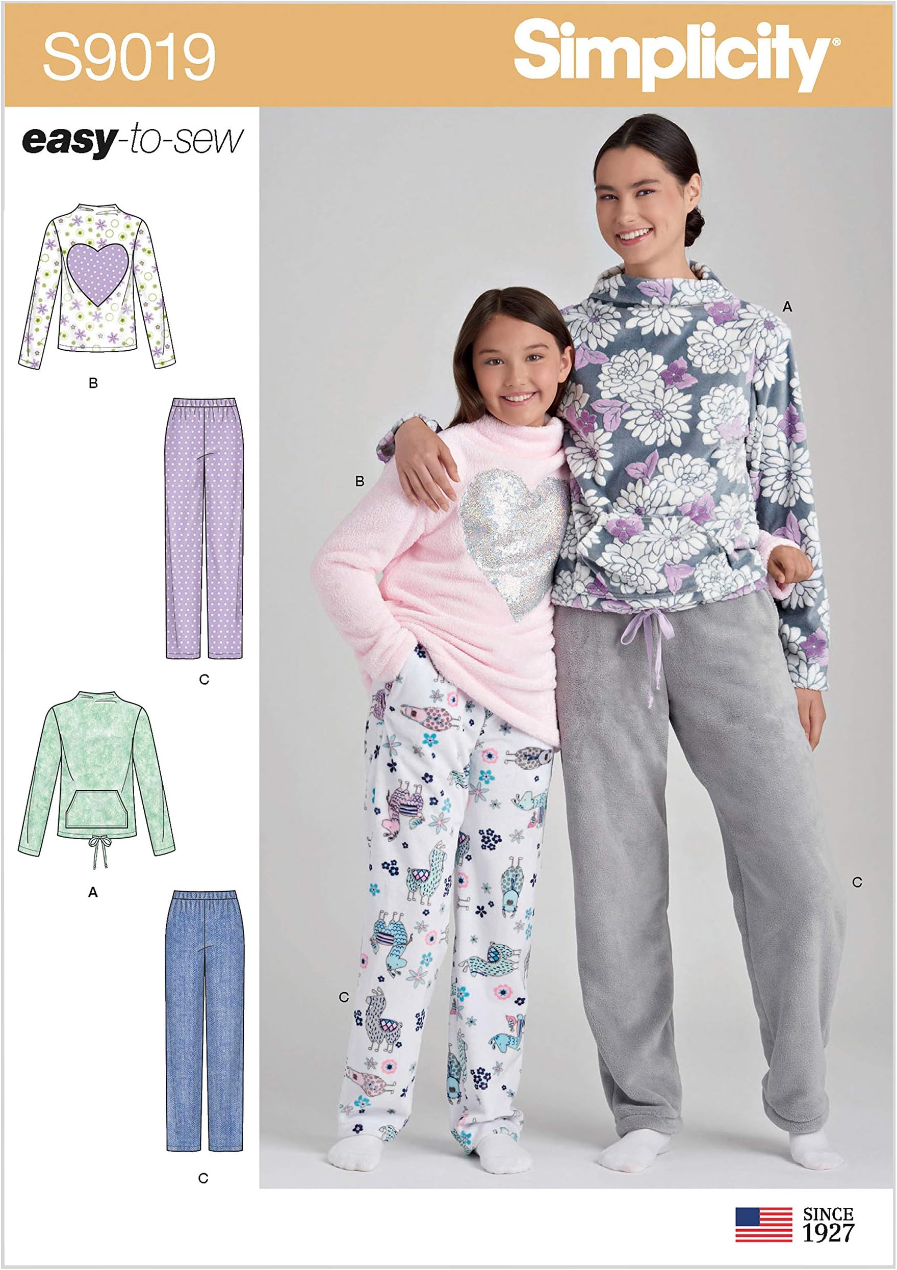 Simplicity Sewing Pattern R10367 / S9019 - Girls' &amp; Misses' Loungewear, Size: A (6-8-10-12-14-16/6-8-10-12-14-16-18-20-22-24)