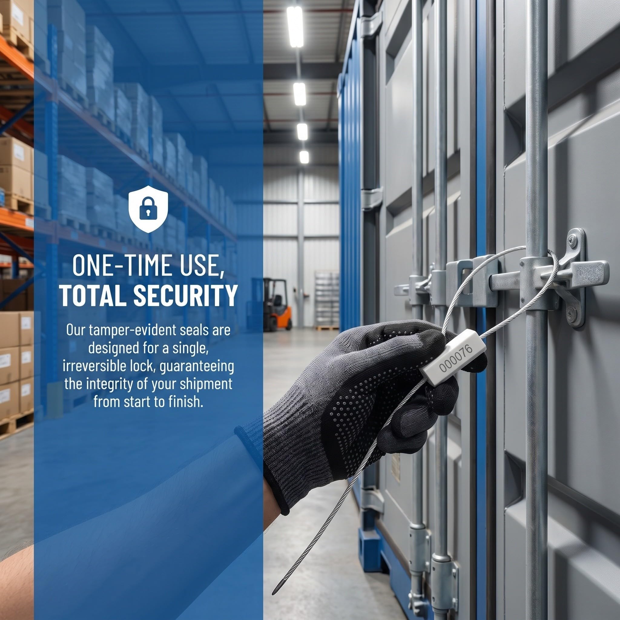 100 Pezzi Sigillo di Sicurezza per Spedizioni in Abs e Filo D'acciaio Zincato Chiusura Irreversibile, per Porta Container e Rimorchio in Magazzino Bianco