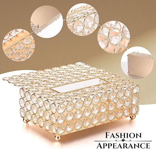 Miniatura 4 de 2 piezas rectangulares de cristal para caja de pañuelos de cristal, soporte para caja de pañuelos de cristal, caja de papel higiénico decorativa,