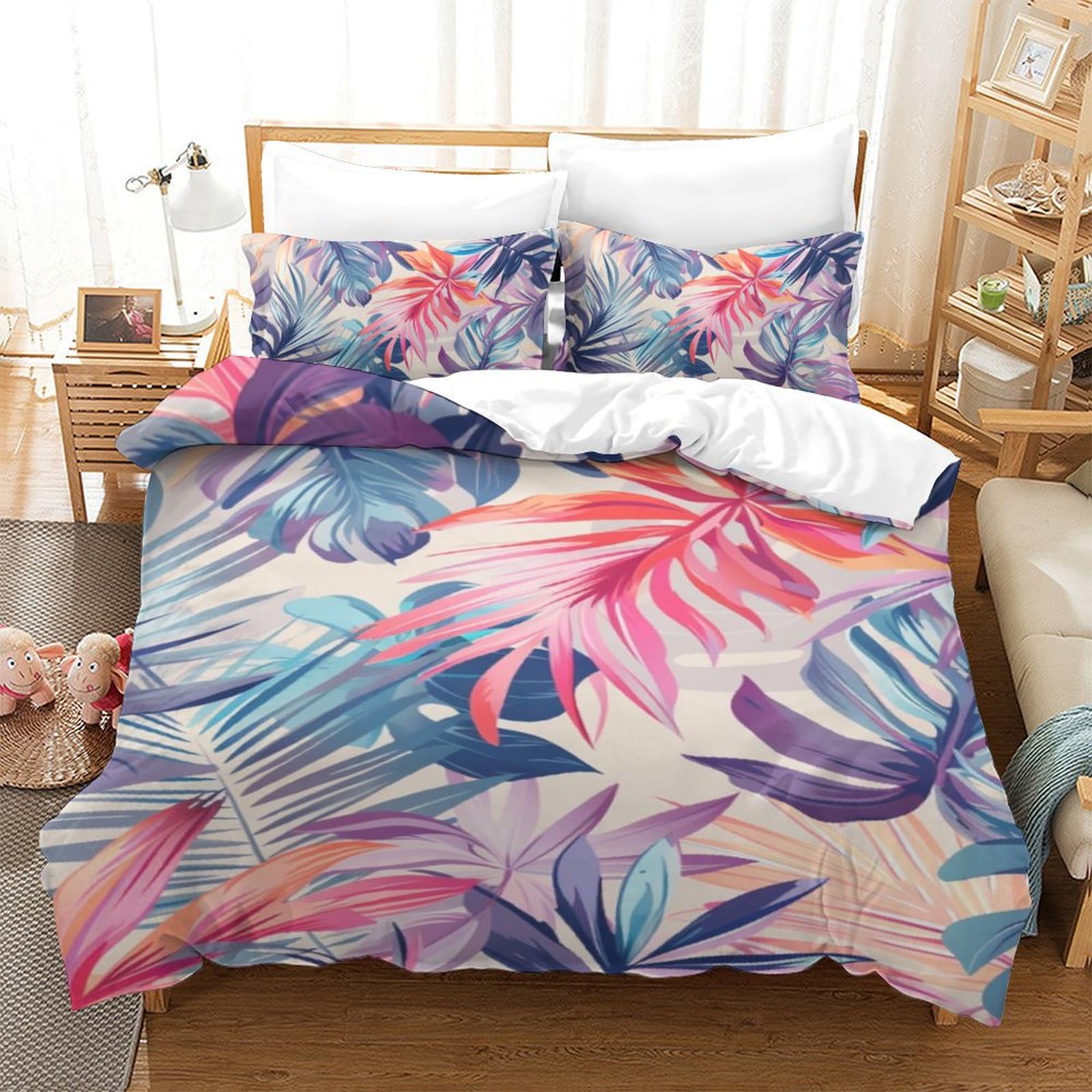 Housse de couette tropicale 3D 140x200cm pour transformer votre chambre en oasis de détente