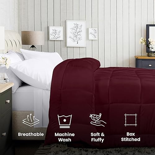 Miniatura 3 de Utopia Bedding Edredón acolchado alternativo para todas las estaciones, relleno de edredón con pestañas en las esquinas, lavable a máquina, edredón