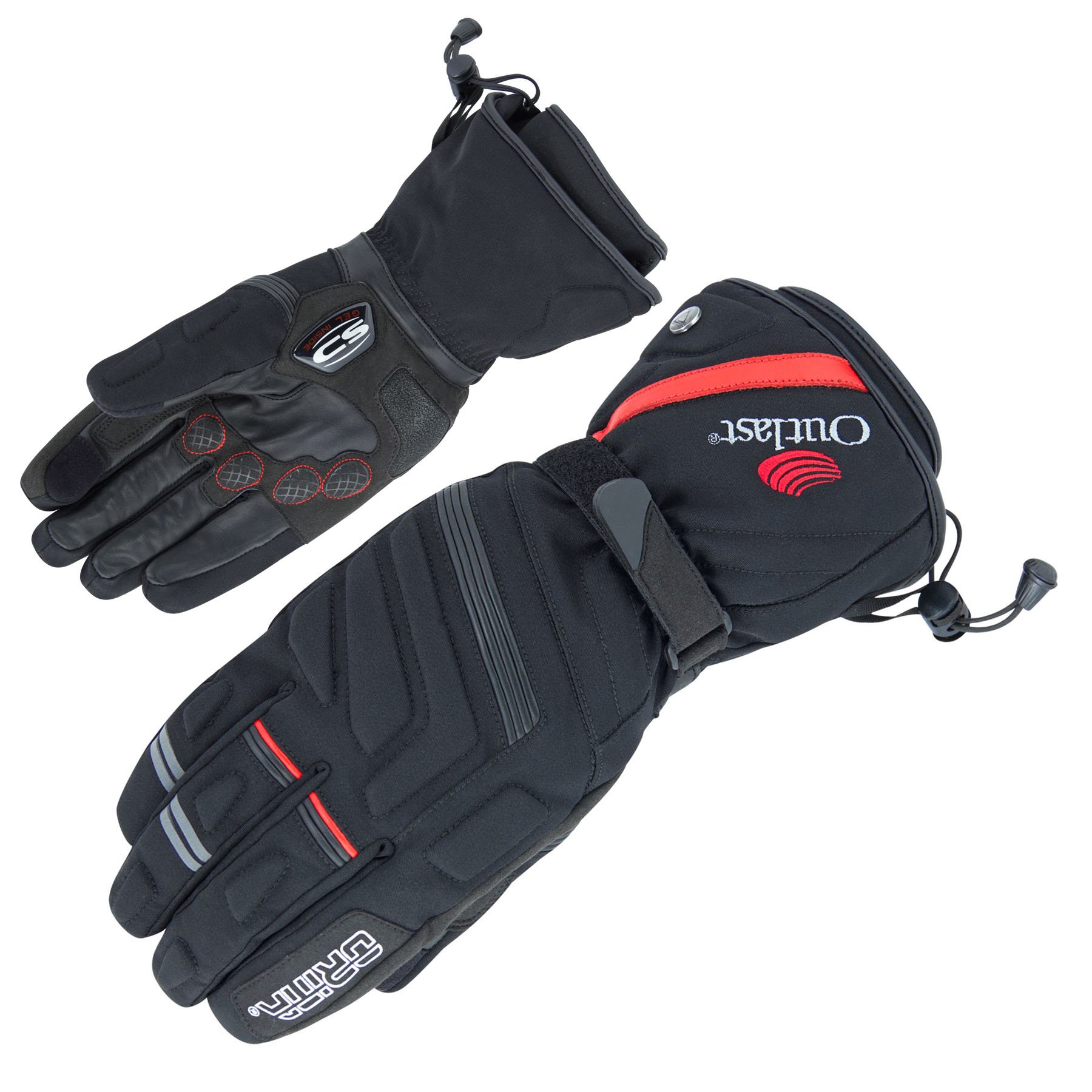 Orina Gants de moto d'hiver de cuir/Textile - 100% respirant et imperméable