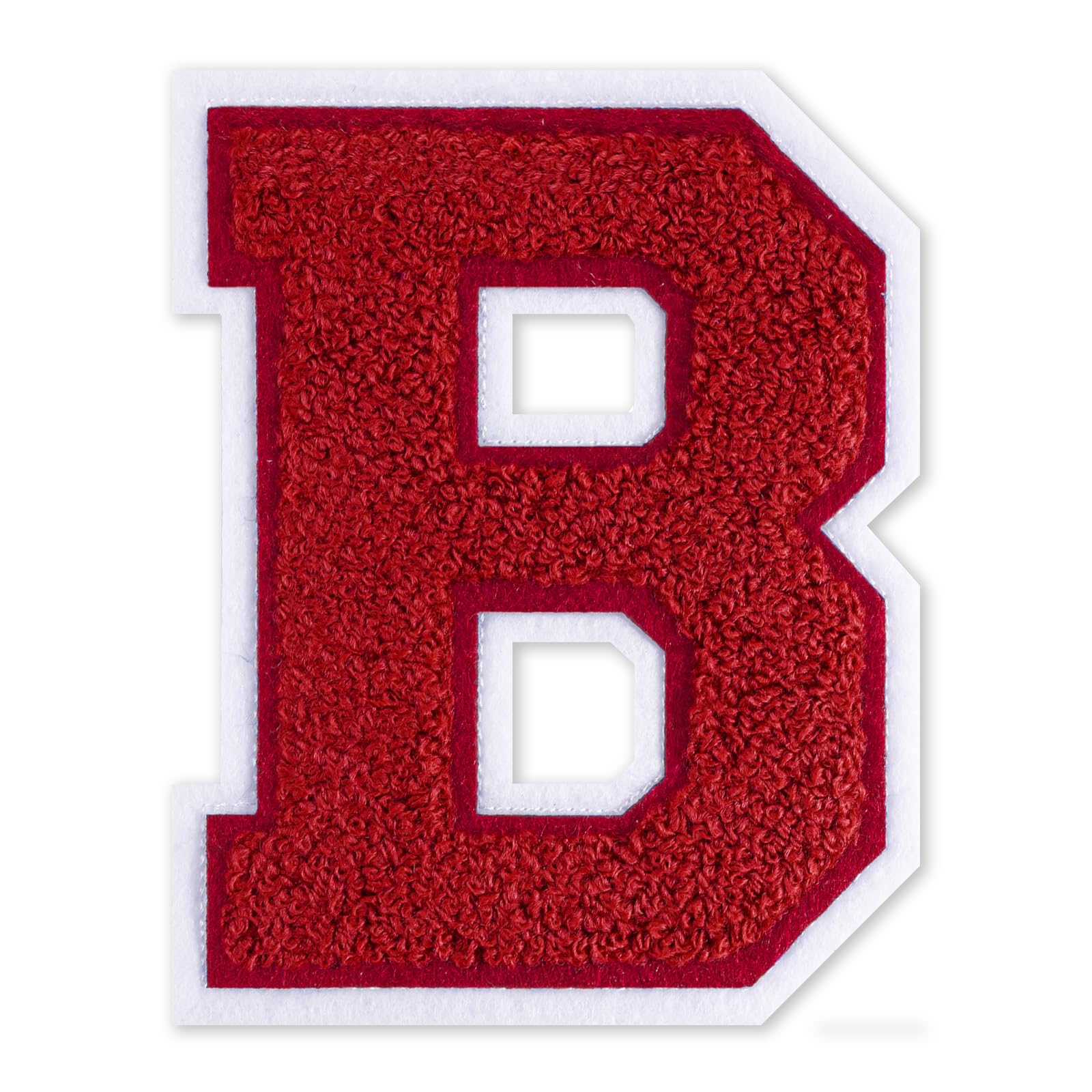 QianSiLi 6.0 Inch Chenille Iron On Letters for Clothes Varsity Letter Patches Embroidered Patch Iron On Patches for Clothing Jacket/Hoodie/Varsity (Red,B)