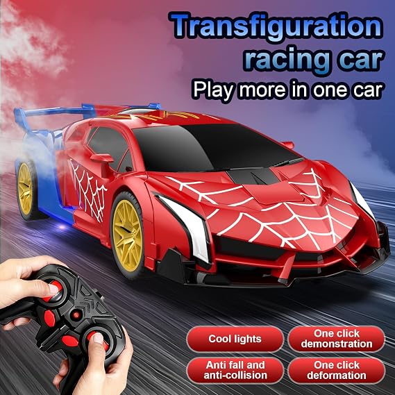 Blackma Transform Rc Cars for Boys 4-7 8-12, 2.4Ghz 1:18 Scale Remote Control Car with One-Button Deformation & 360 Rotation, Birthday Christmas Gift Toys for Kids Boys Ages 3-12