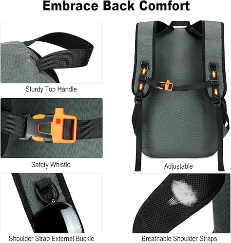 Miniatura 5 de Nerlion - Mochila de viaje ligera y plegable de 35 litros para hombres y mujeres, para campamento, impermeable, al aire libre, senderismo, mochila