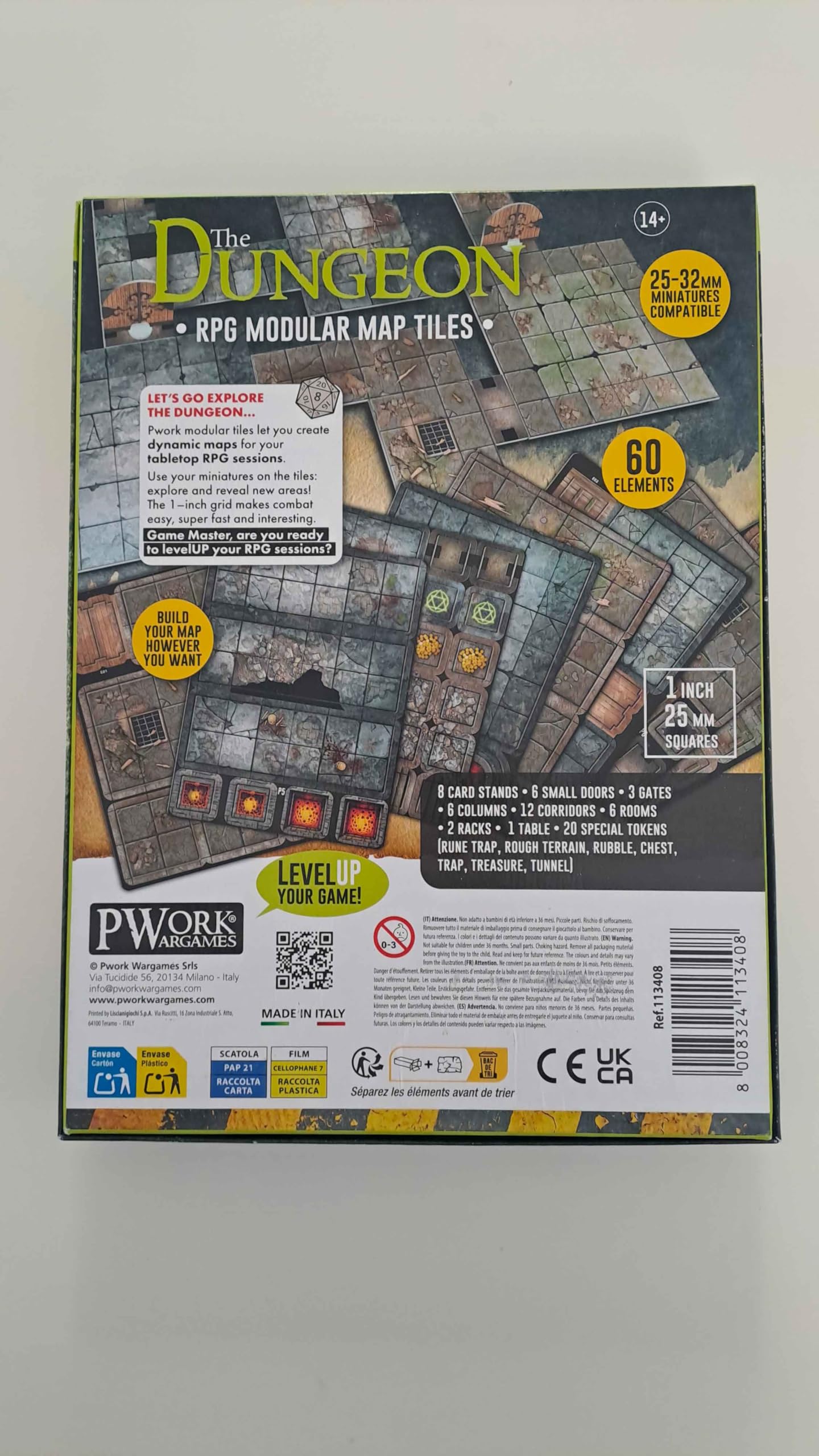 The Dungeon RPG modułowe płytki mapowe, dwustronne płytki kartonowe