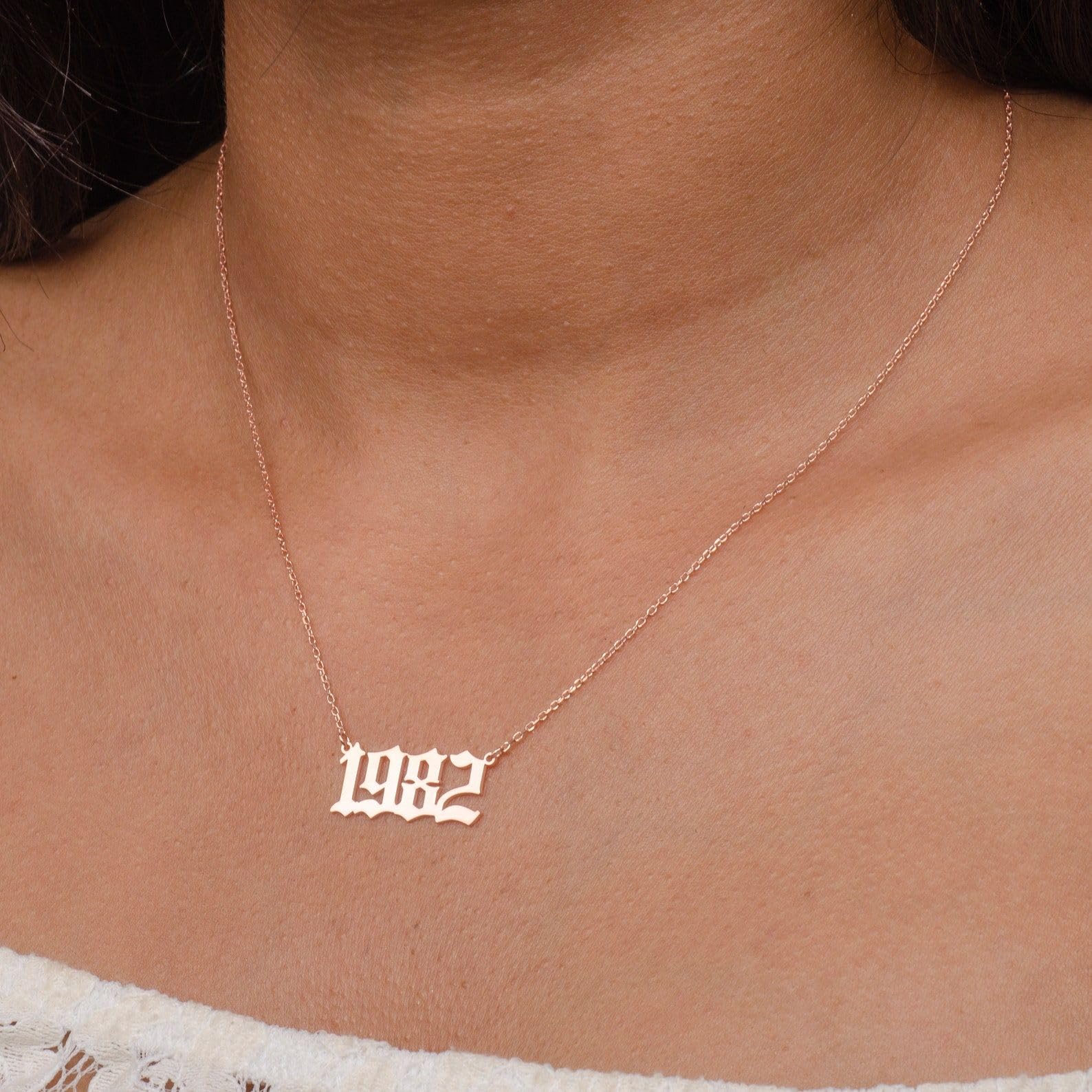 Anno collana, nascita su misura data nome e personalizzato Natale