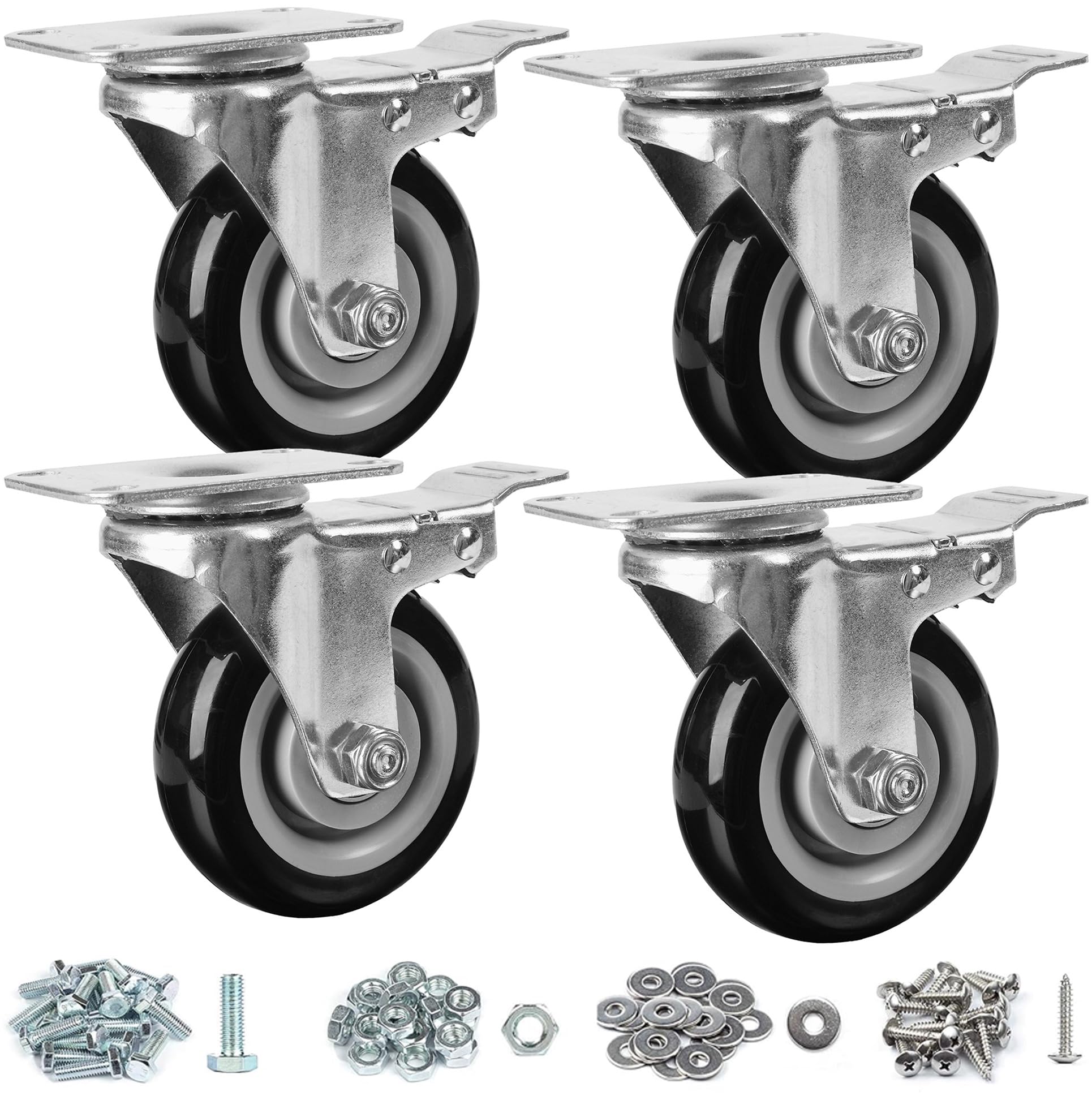 Heavy Duty Swivel Casters - 4 Pack -21