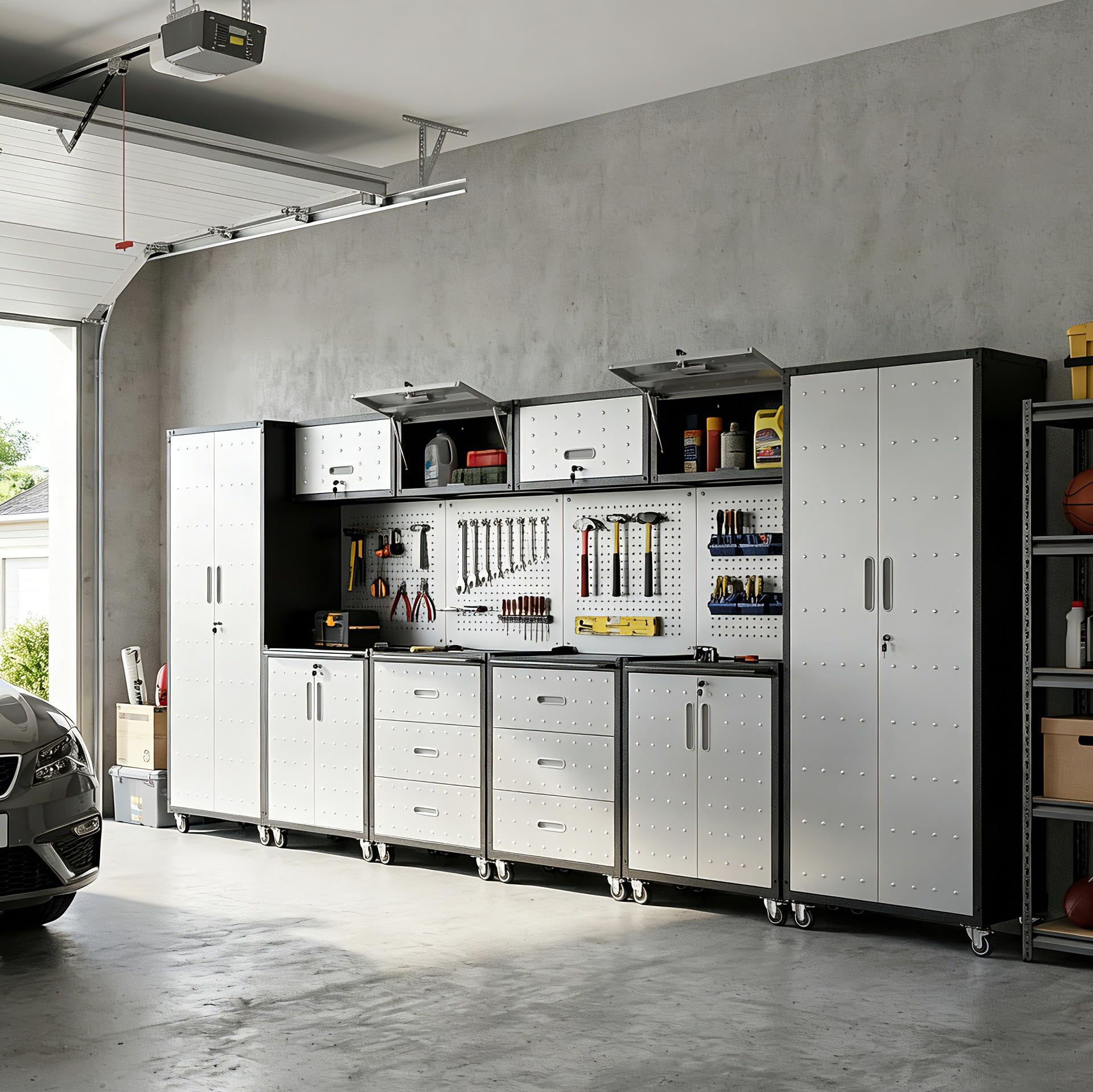 VIYET 10-Piece Heavy Duty Steel Garage Cabinet System