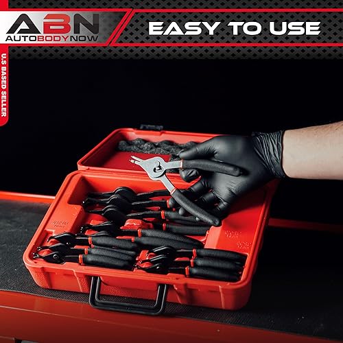 Miniatura 4 de ABN Juego de 12 alicates de anillo a presión de alta resistencia, alicates de clip C, herramientas especiales para automoción - Herramienta de