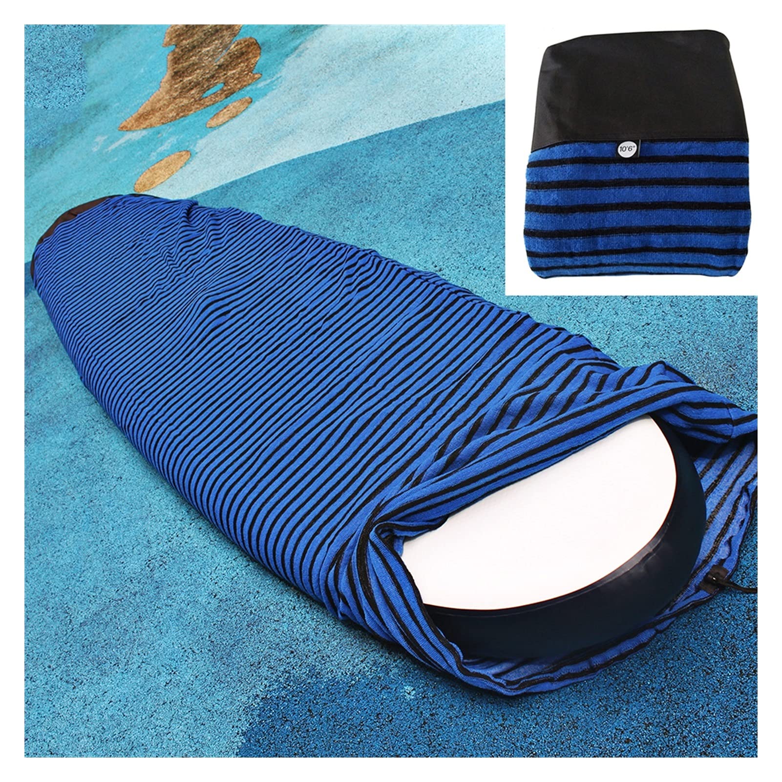 10.6ft Surf Protective Bag Surfboard Socks Cover Quick-Dry Surfboard Sock Surfboard Accessories (Color : White)