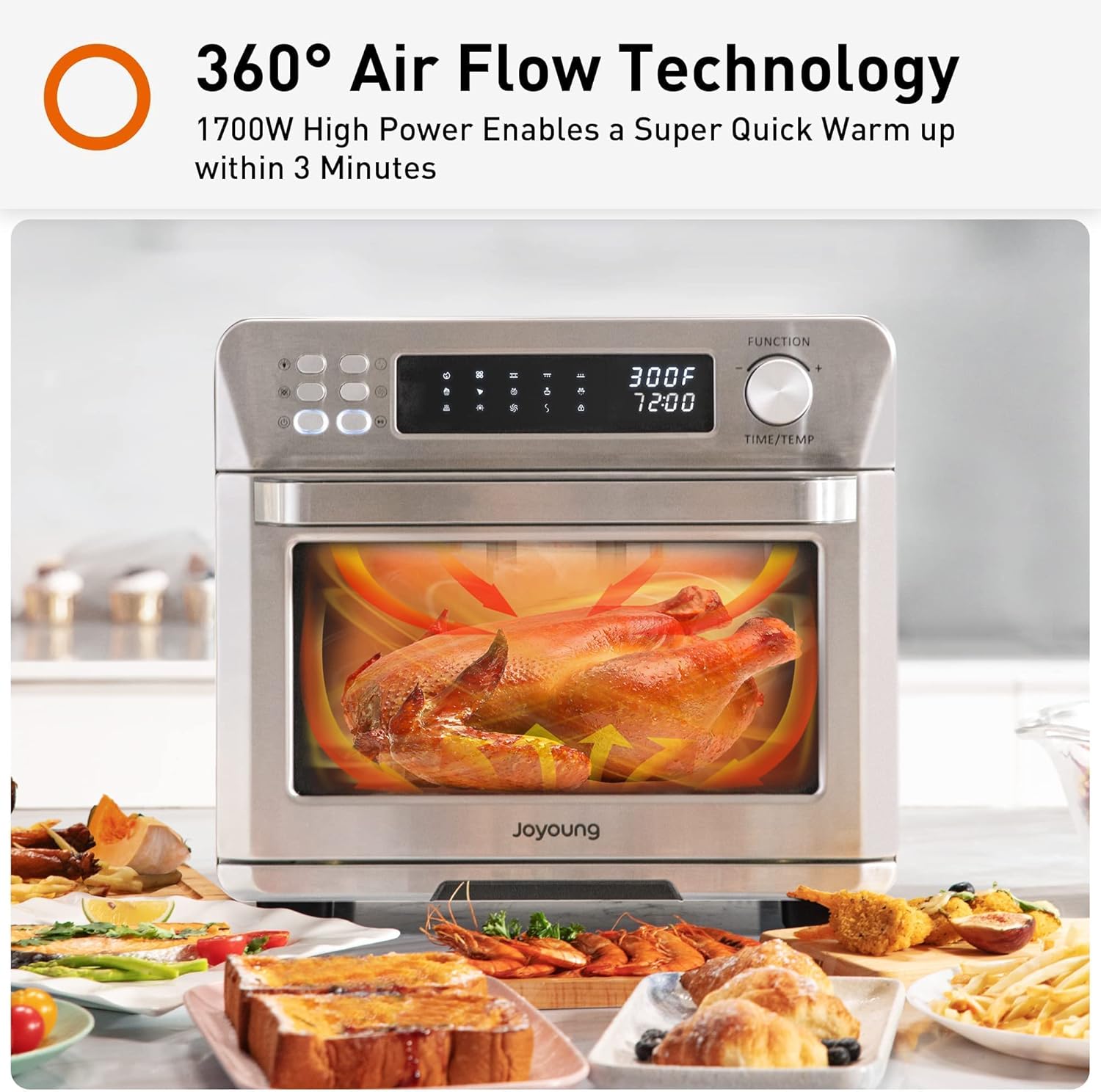 Buy JOYOUNG Air Fryer Toaster Oven with 14 Preset Functions Convection