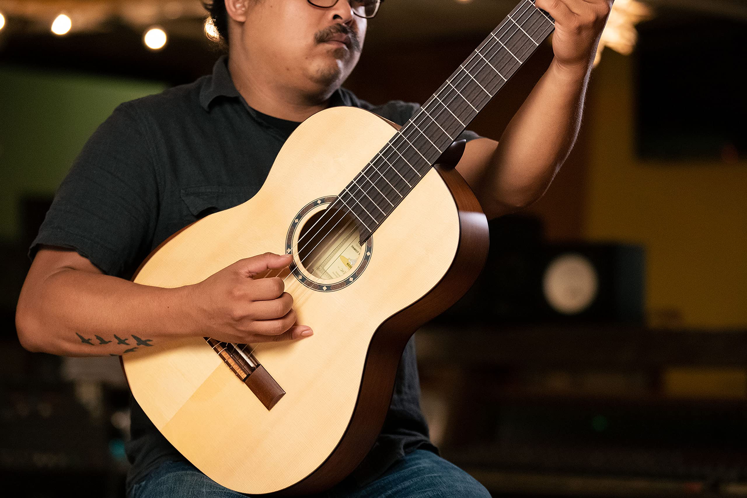 Ortega Guitars Family Series Pro Chitarra Acustica, 6 Corde, Finitura Semilucida, Catalpa