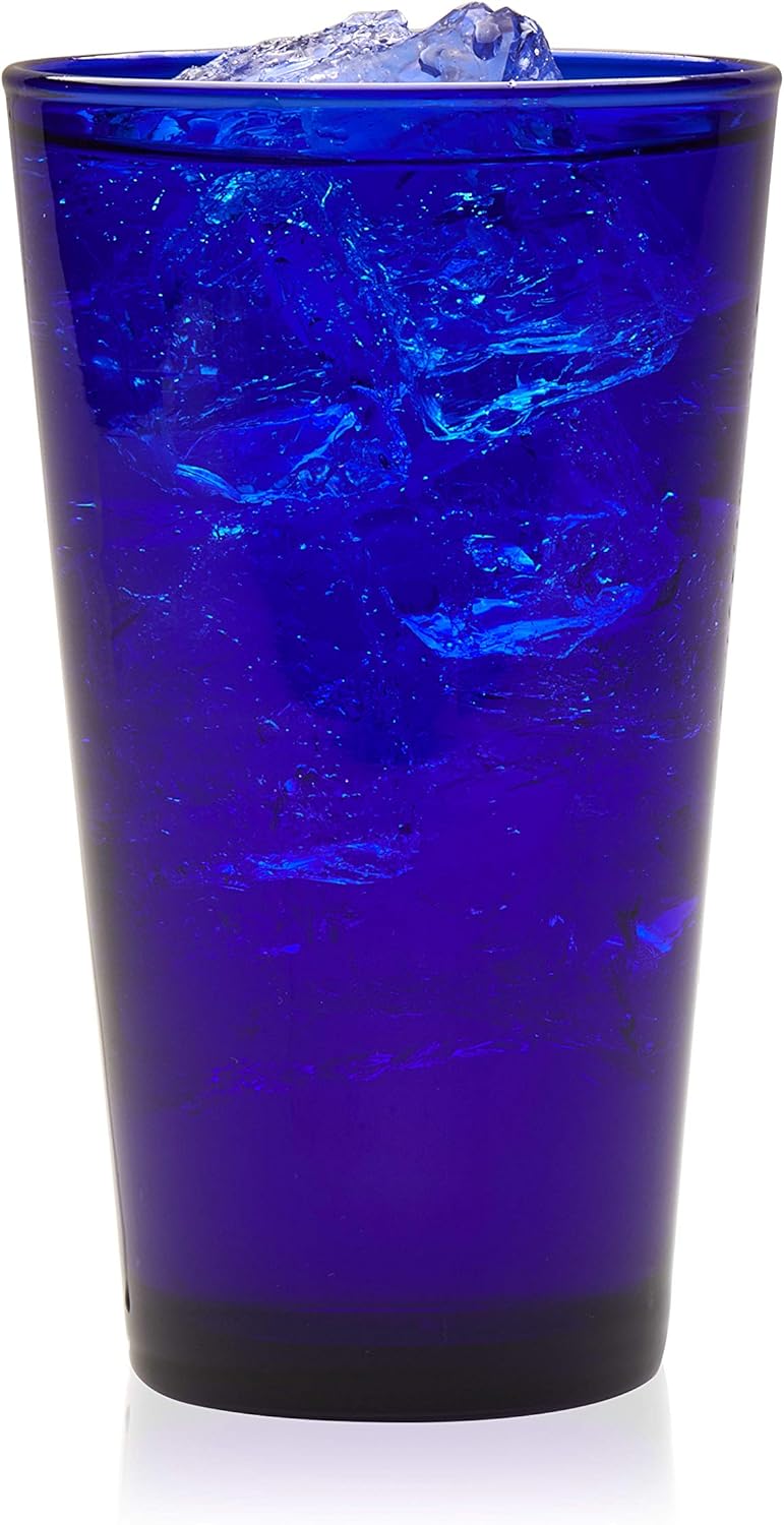 Libbey Cobalt Blue Drinking Glasses, Classic Design Flare