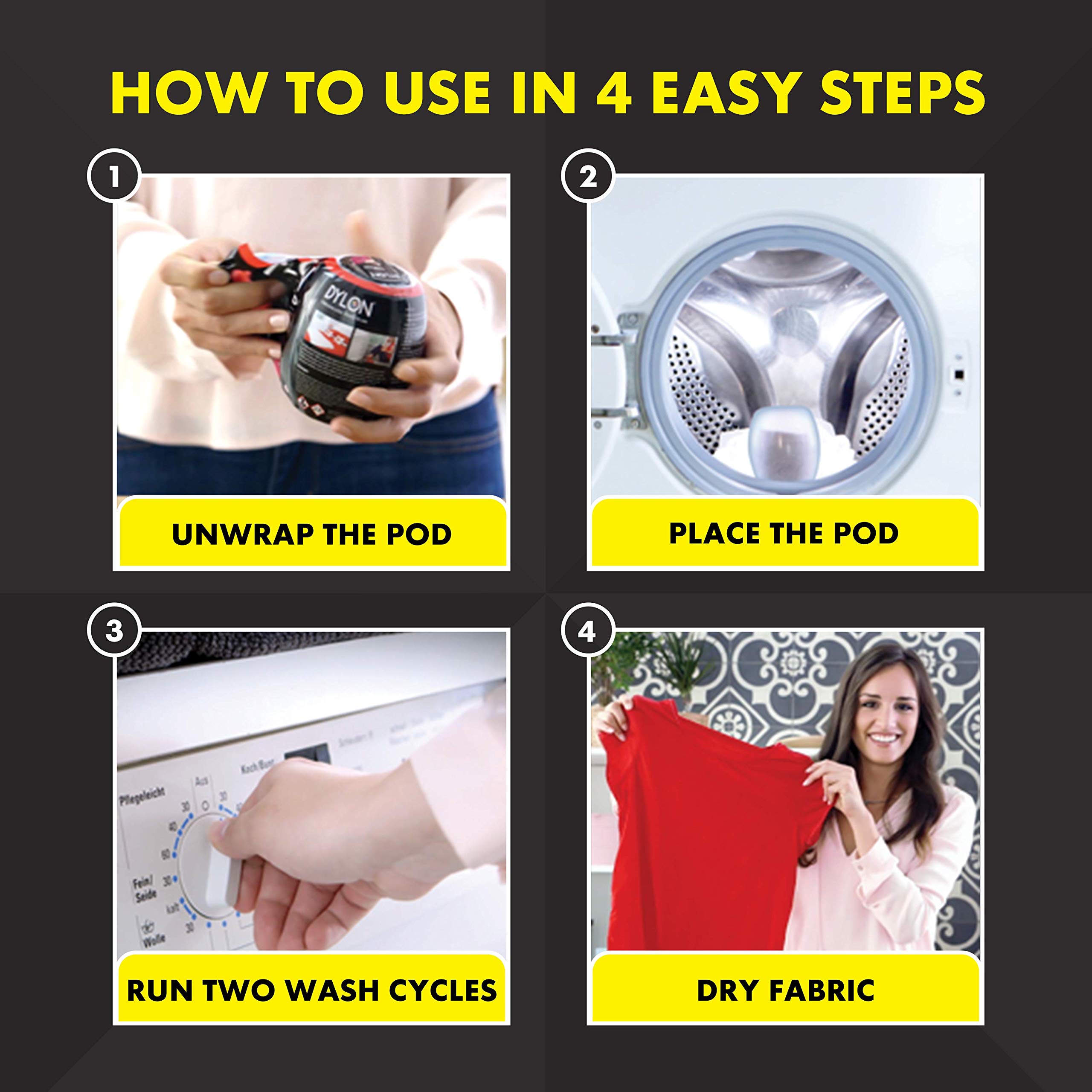 DYLON Washing Machine Fabric Dye Pod for Clothes & Soft Furnishings