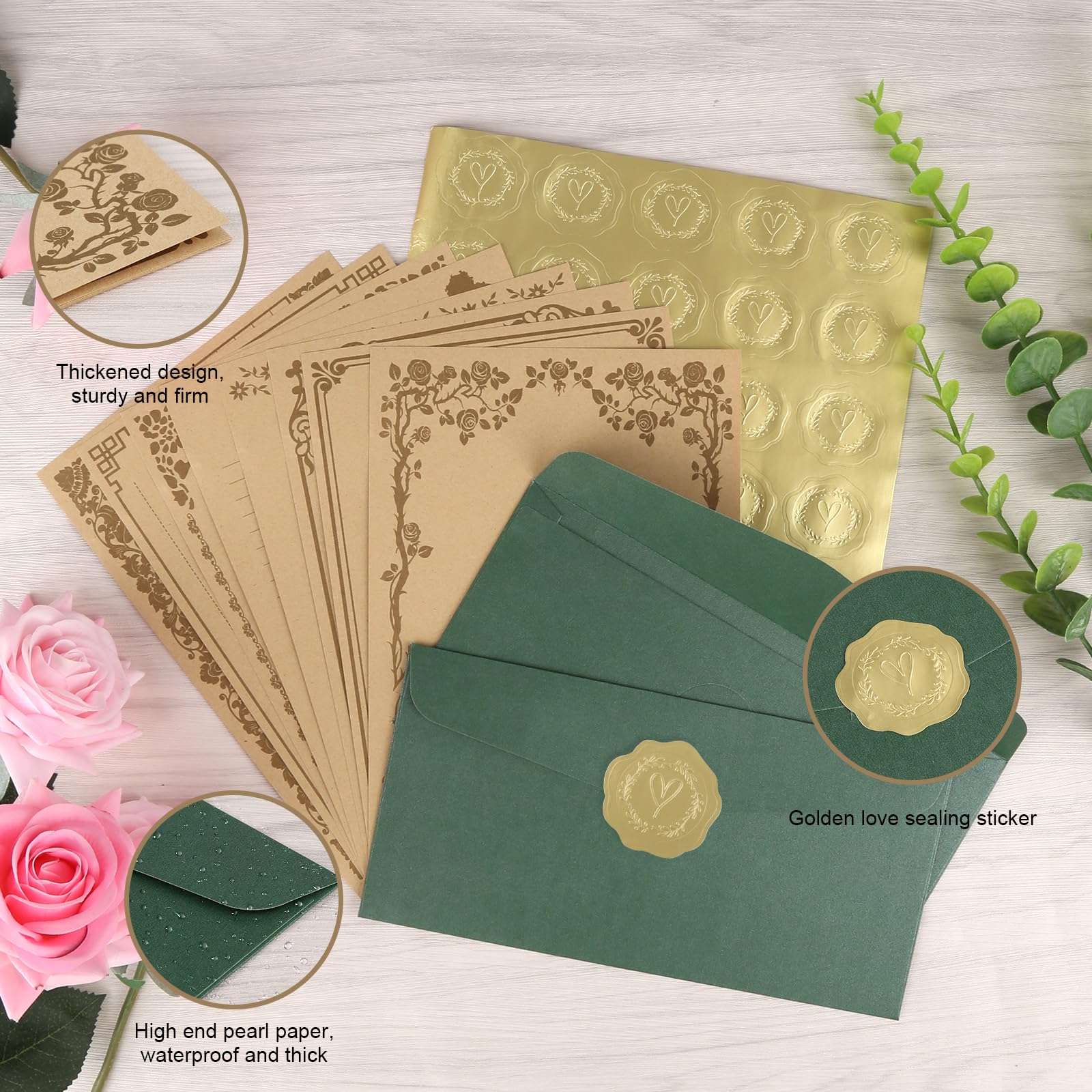 Papier à Lettres Avec Enveloppes Reforung - 32 Feuilles + 16 Enveloppes - Style Vintage Chinois