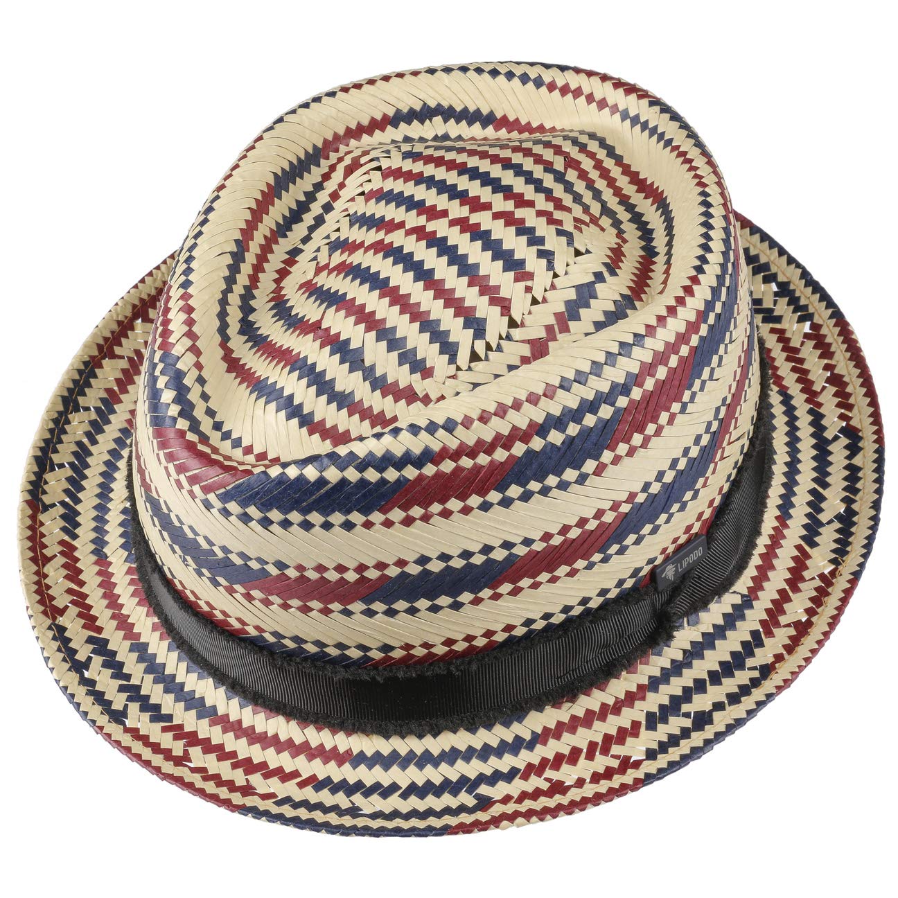 Lipodo Chapeau en Paille Berdasco Pork Pie Femme/Homme - Made in Italy de Soleil Plage avec Ruban Gros Grain Ete Printemps-ete