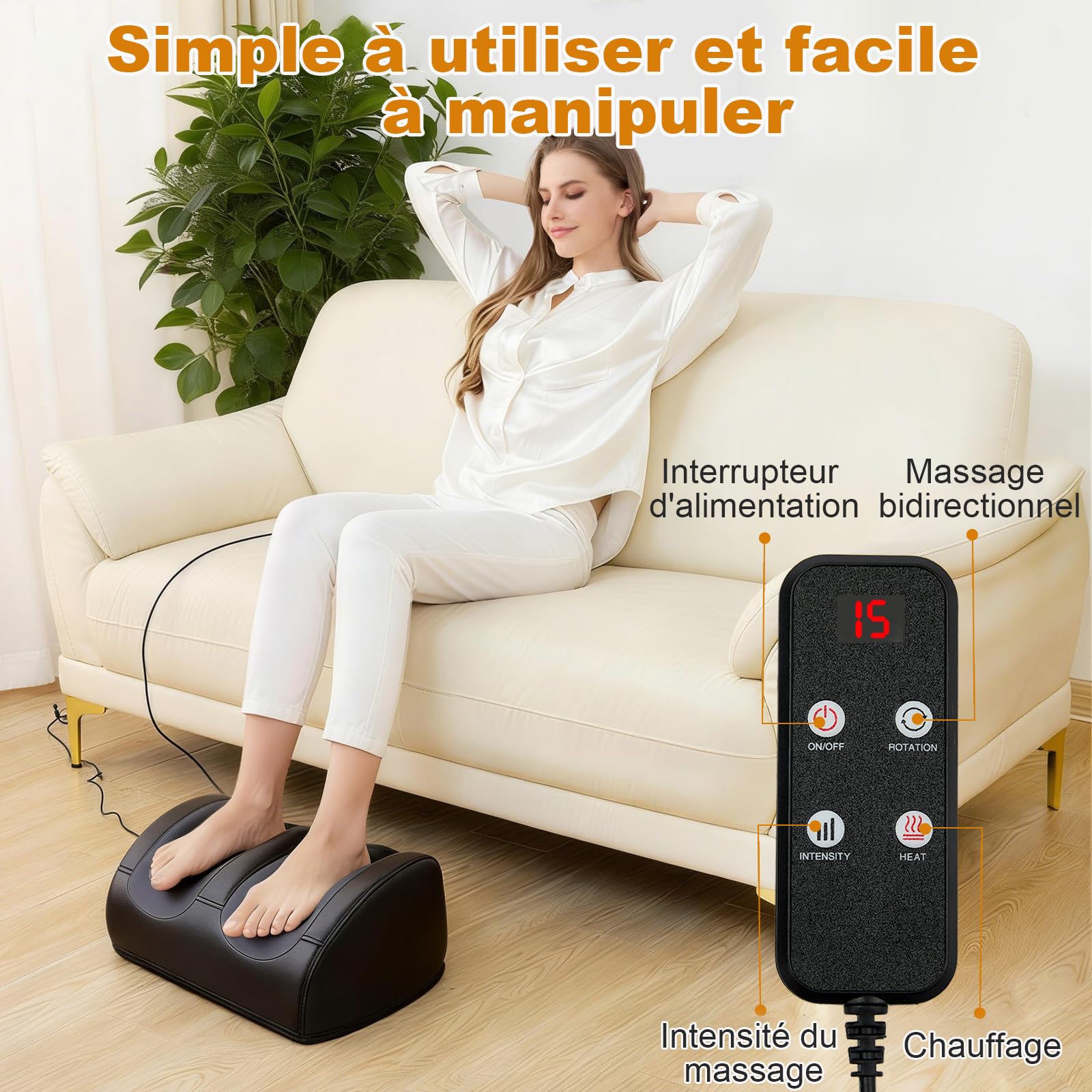 LINGTENG Appareil De Massage Chauffant Pour Les Pieds Et Les Mollets | Rouleaux De Massage, Massage Par Acupression, Pour DéTendre Les Muscles Des Mollets Et De La Plante Des Pieds, Cadeau De FêTe