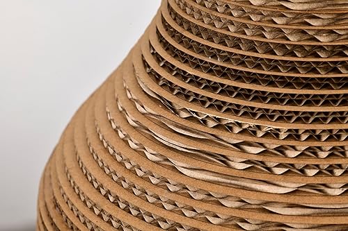 Miniatura 3 de Edvivi Lámpara colgante con pantalla de papel de embudo de estilo nórdico, 1 lámpara de araña de cartón marrón natural de 11.75 pulgadas de