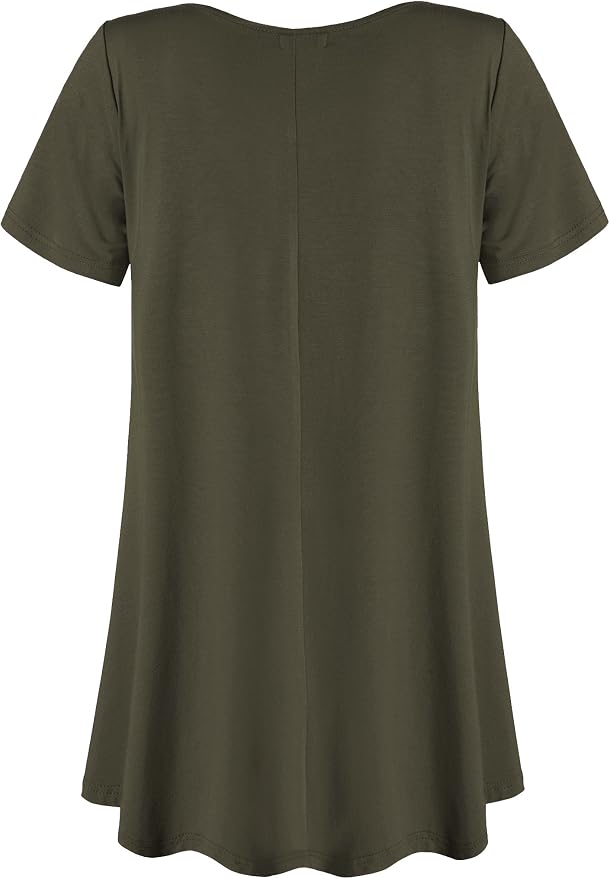 Esenchel Women's Tunic Top Casual T Shirt for Leggings 95% Rayon / 5% Spandex