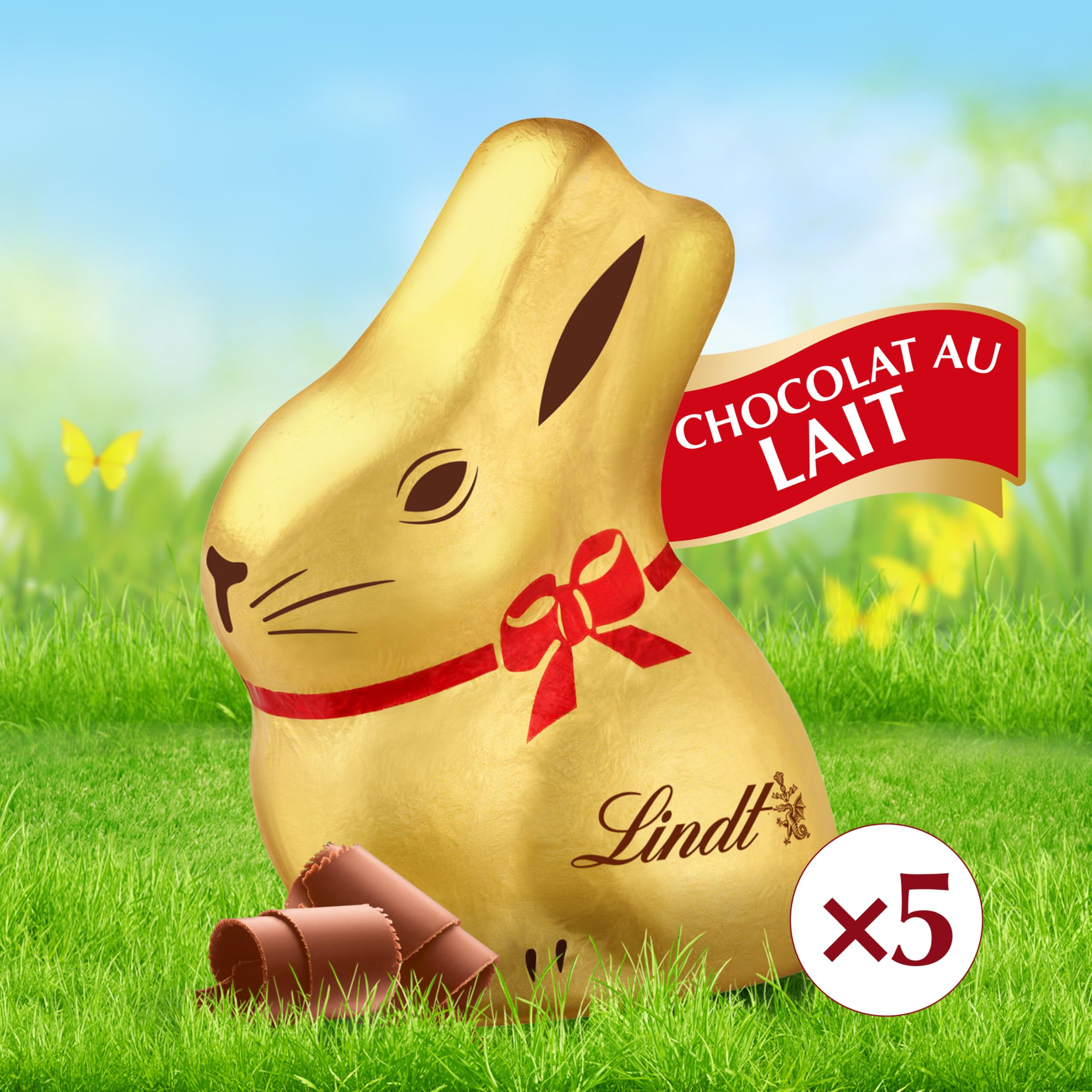 Lindt - Barette de 5 Mini-moulages LAPIN OR - Chocolat au Lait - Idéal pour Pâques, 5x10g - 3