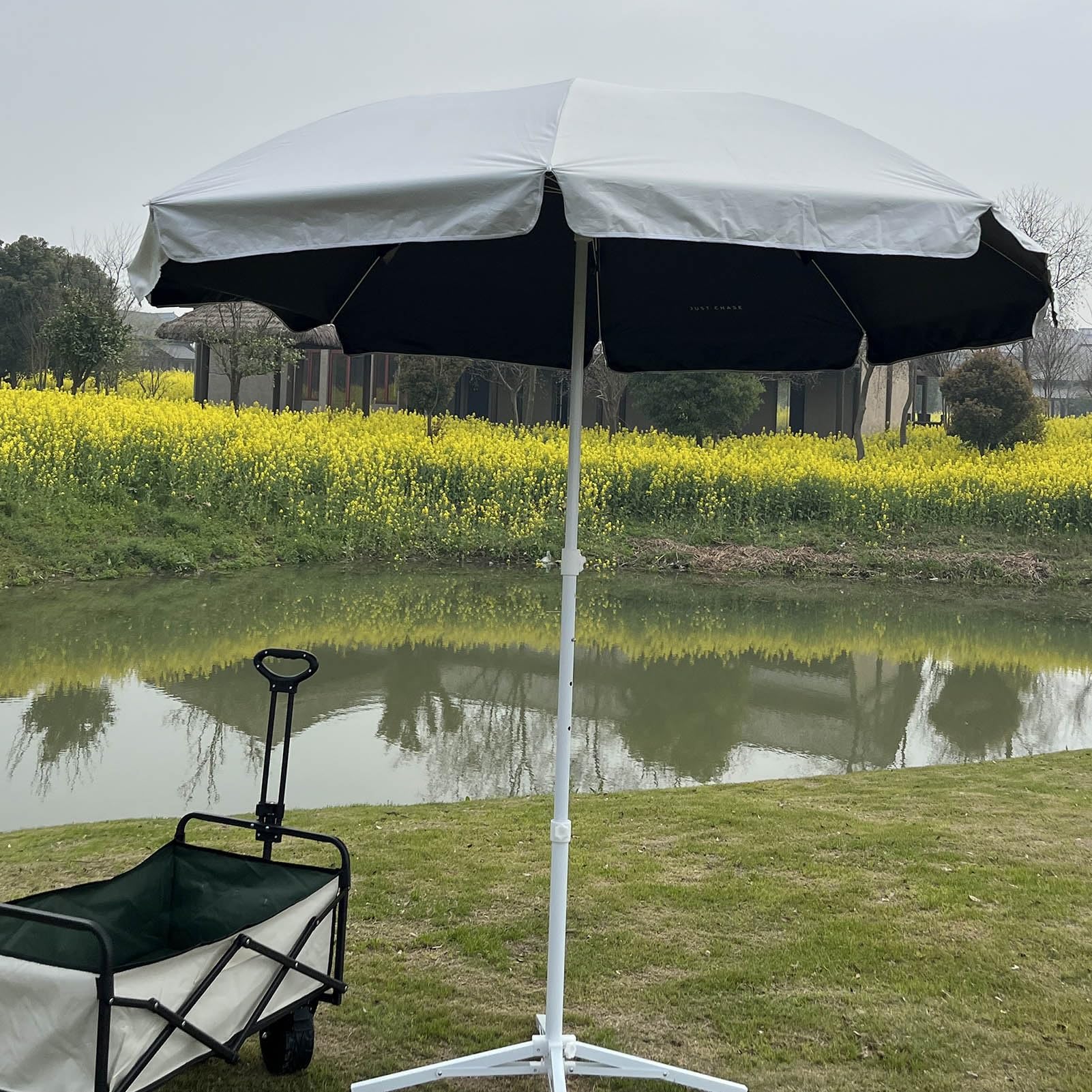 Sombrilla de patio al aire libre de 1.8/2.2/2.4/8 pies, redonda UPF50+, parasol para mesa de mercado, jardín, playa, piscina