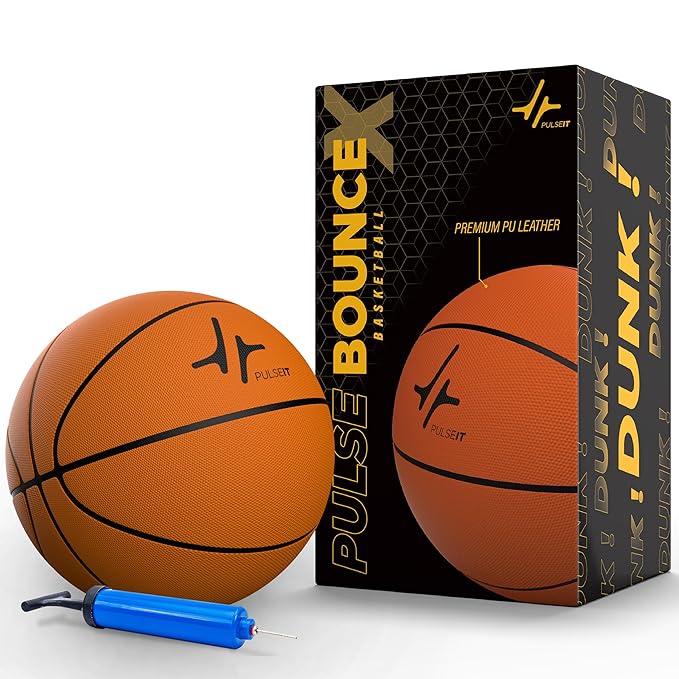 PULSEIT PulseBounceX Size 7 Professional Basketball for Indoor & Outdoor Games, Training | Perfect for Kids, Adults, Athletes & Basketball Ideal for A...