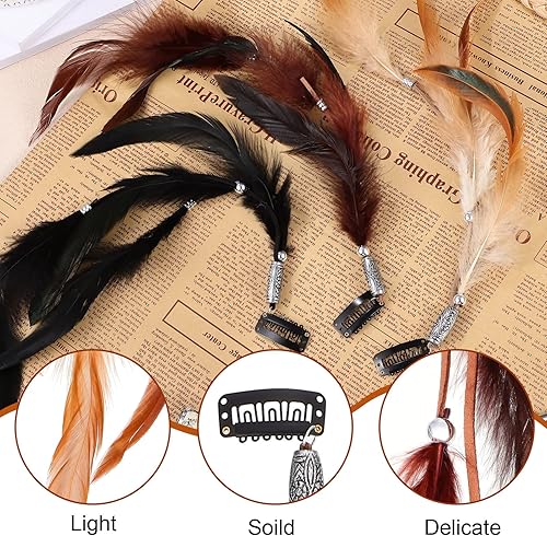 Miniatura 5 de Beaupretty Pinzas de pelo para mujer, 6 piezas, extensiones de cabello para mujer, extensiones de cabello hechas a mano con clip, pinzas decorativas