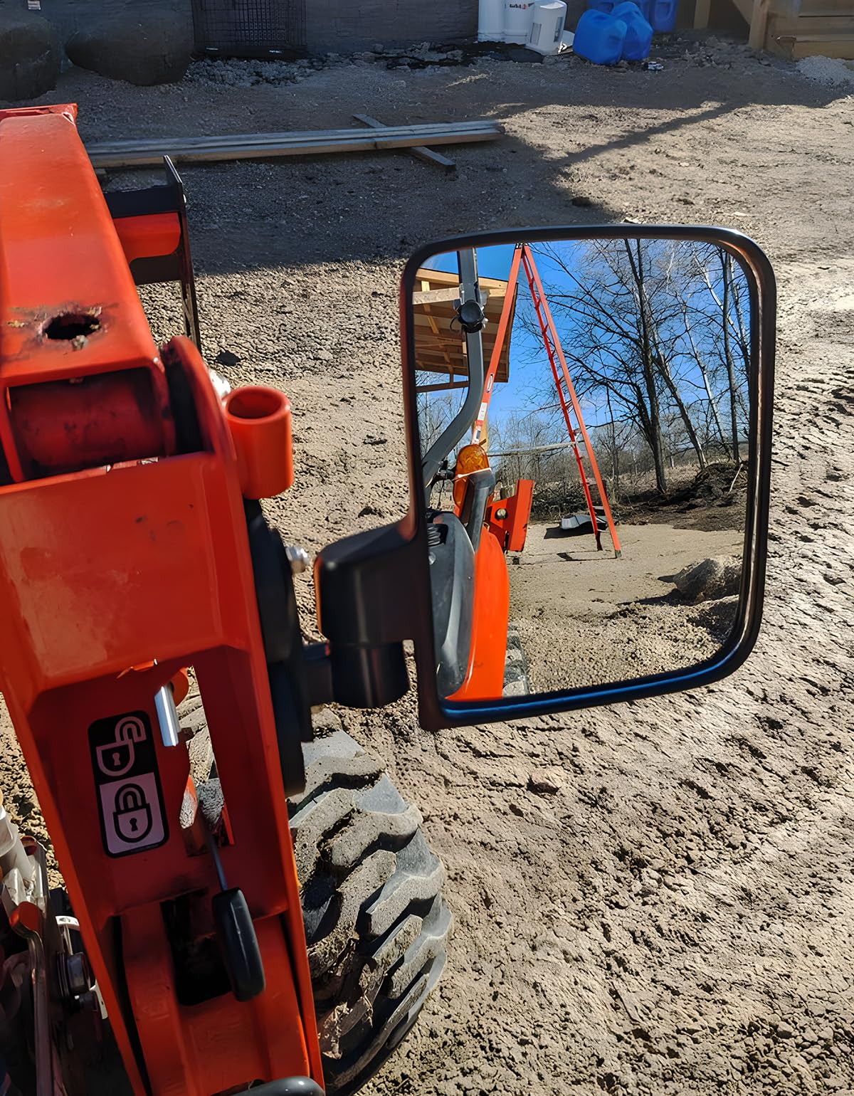 KEMIMOTO Golfwagen Spiegel, Magnetische Seitenspiegel für Traktoren, Gabelstapler, Rasenmäher, Minibagger, Hubwagen, Golfwagen Rückspiegel Kompatibel mit John Deere, Kubota, Toyota, CASE IH