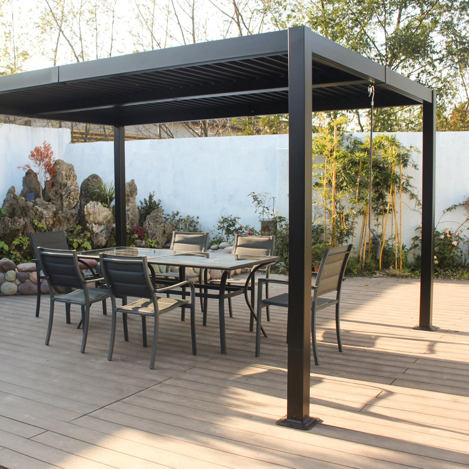 CONCEPT USINE Pergola Bioclimatique Naxos Aluminium Anthracite 4x3m
