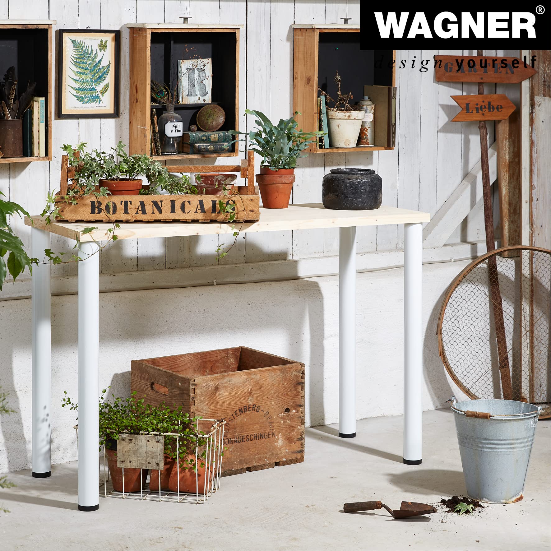 Wagner TENO 12361101 Furniture Leg/Table Leg/Furniture Foot/System Tube TENO Diameter 60 x 870 mm Can be Combined Individually with TENO System and QuickClick Steel Powder Coated White Load - Image 4