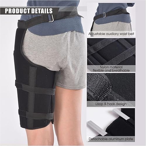 Miniatura 3 de EDWERD Manga de compresión para muslo, soporte ajustable para piernas para artritis y ciática, alivio del dolor del nervio ciático, 1 unidad (M)