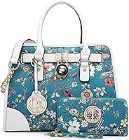 DASEIN Vegan Leather Top Handle Satchel Purse & Wallet 2-Piece Set - Stylish Work Bag Shoulder Hobo for Women