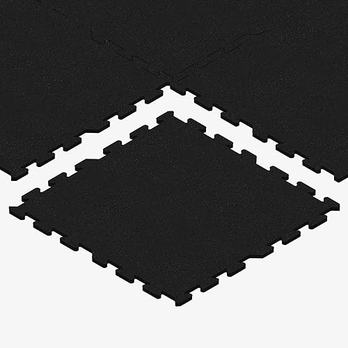 Miniatura 5 de Baldosa de goma IncStores robusta de 8mm, (baldosas de 58x58cmkit de piezas para el suelo) tatami de gimnasio de goma entrelazado, para suelos de