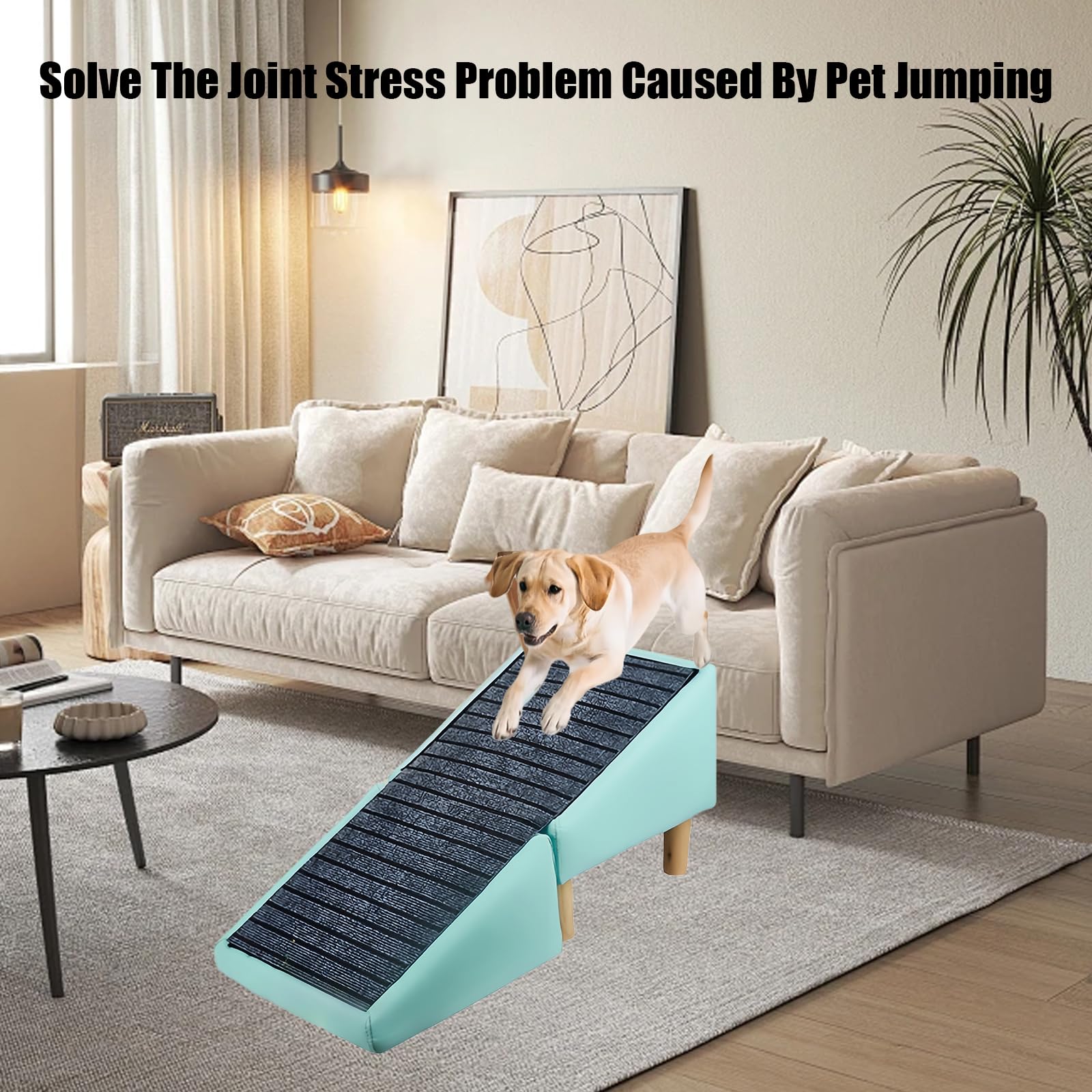Rascador para Gatos Mejorado, otomana Dividida con rampa para Perros, Taburete de Madera Convertible 2 en 1, rampa para Perros y Gatos pequeños, Incluye Alfombrilla Antideslizante,