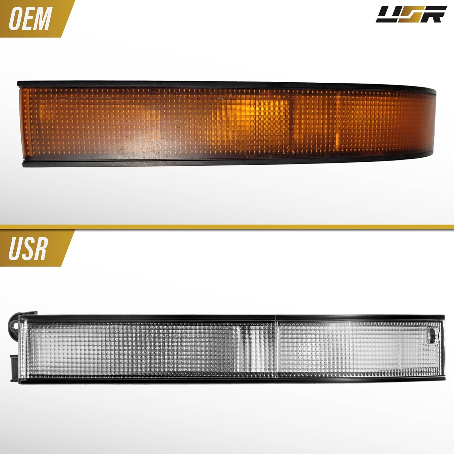 USR UNIQUE STYLE RACING 89-92 A70 Bumper Light – Front Turn Signal Lamps (Left + Right) Pair - Compatible with 1989-1992 Toyota Supra MK.3 / MK3 All Models Turbo/JDM (CLEAR FROSTED LENS)
